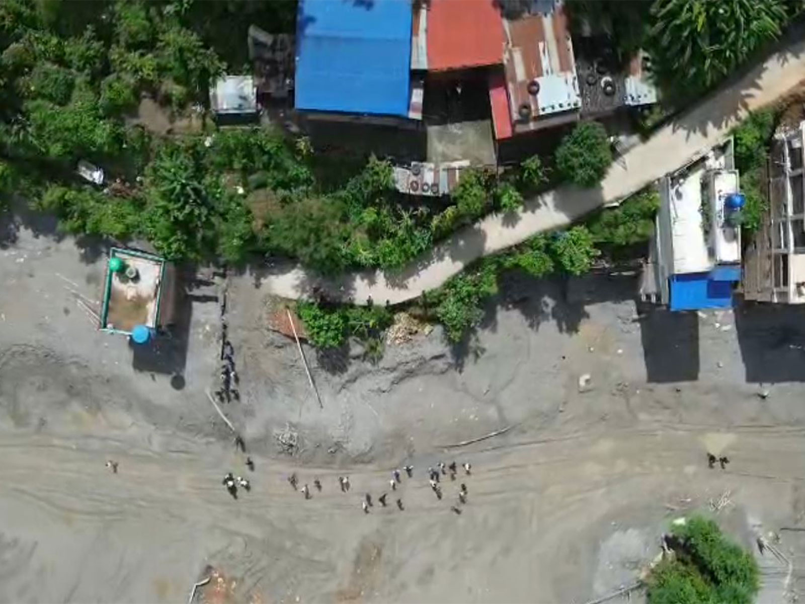 Aerial view of ongoing evacuation in Trishuli area (Photo/ANI)