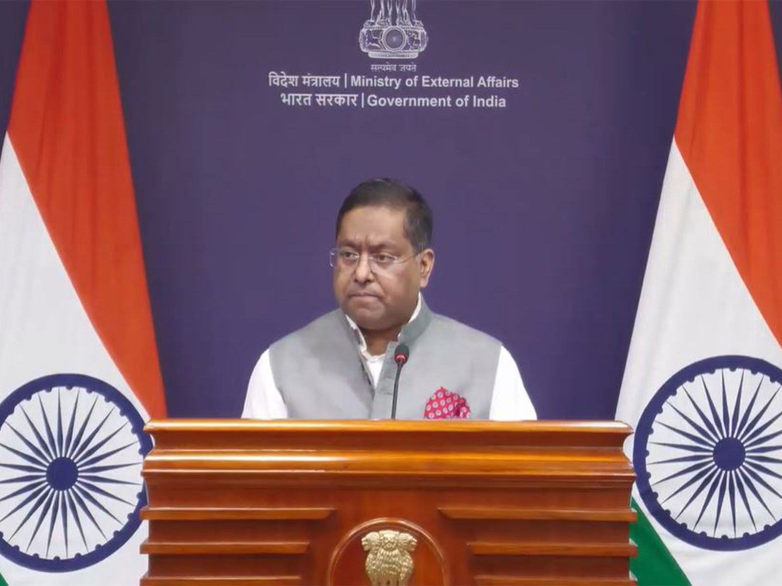 MEA spokesperson Randhir Jaiswal (Photo/Youtube@Ministry of External Affairs)