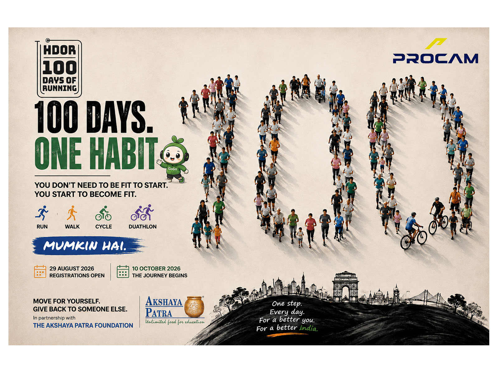 Procam launches 'HDOR - 100 Days of Running' in a whole new avatar turning 100 days of movement into habits for life