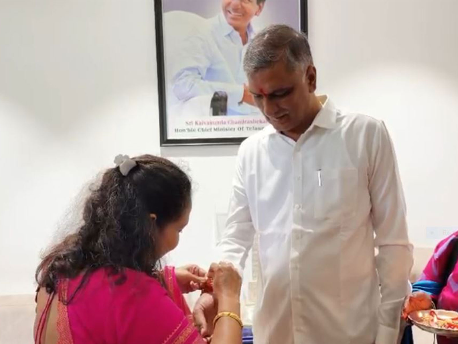 Raksha Bandhan celebrations at Harish Rao's residence (Photo/ANI)