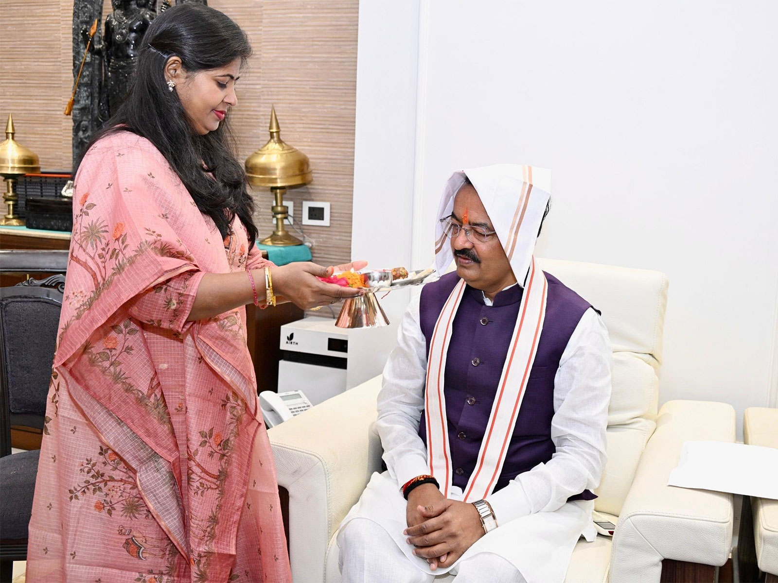 Uttar Pradesh Deputy Chief Minister Keshav Prasad Maurya celebrating Raksha Bandhan (Photo X/ Keshav Prasad Maurya)