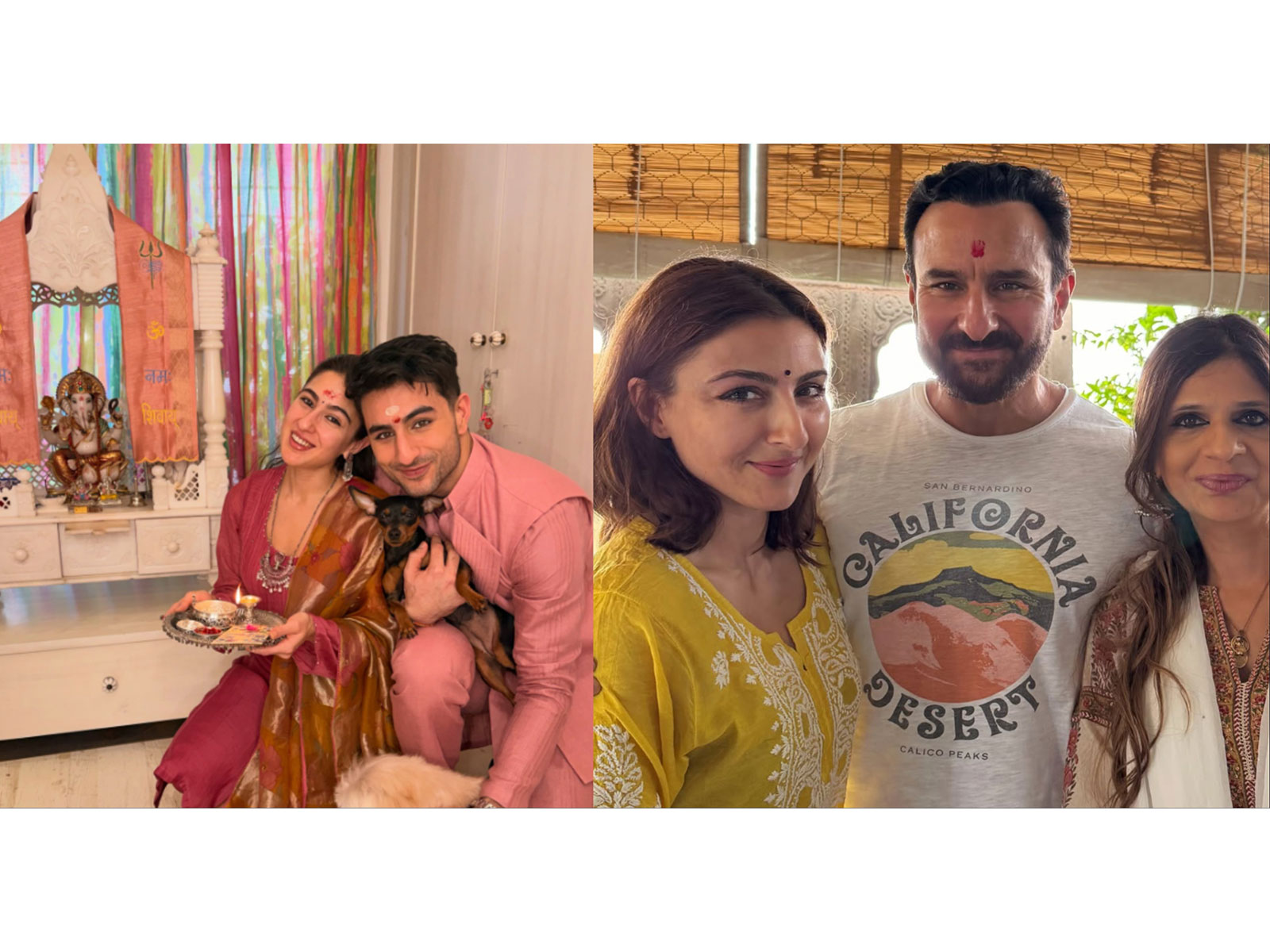 Sara Ali Khan,  Ibrahim Ali Khan, Soha Ali Khan, Saif Ali Khan, Saba Pataudi (Photo/Instagram/ @saraalikhan95, sakpataudi)