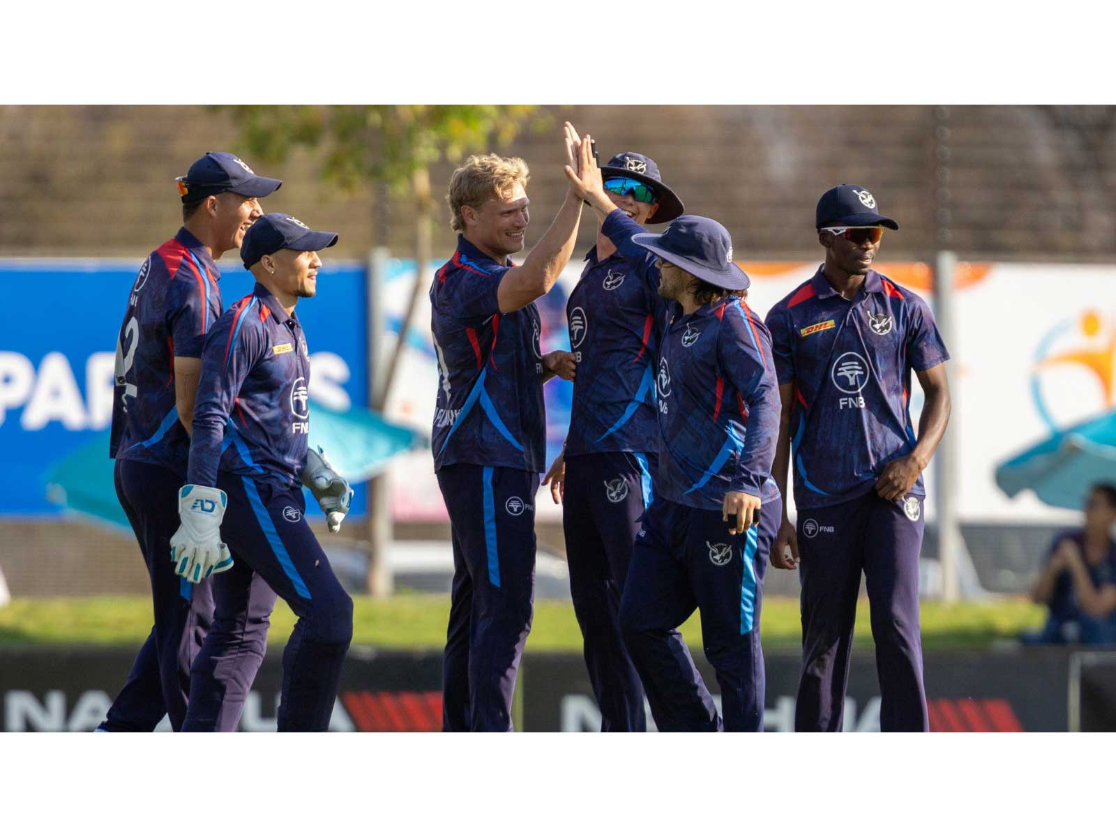 Namibia cricket team players celebrating (Photo: X/ @ICC)