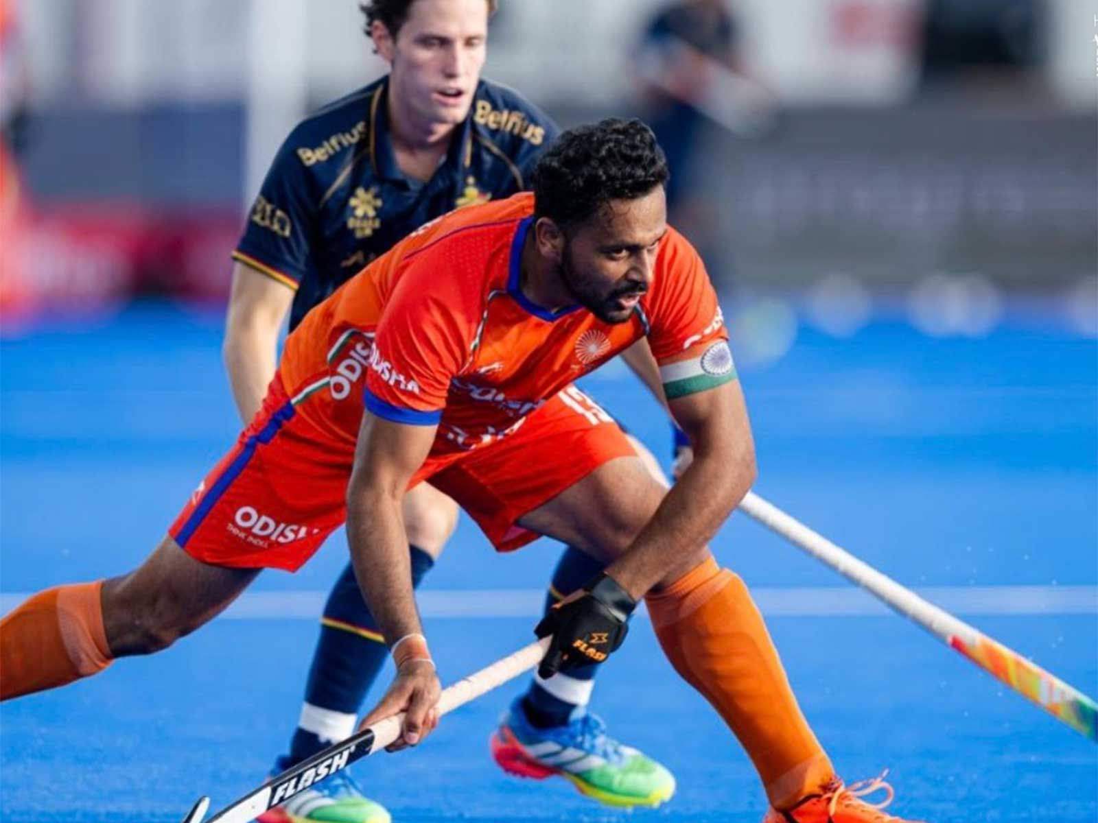 India and Belgium players during the FIH Men's Hockey World Cup 2026 match (Photo: X/@TheHockeyIndia)