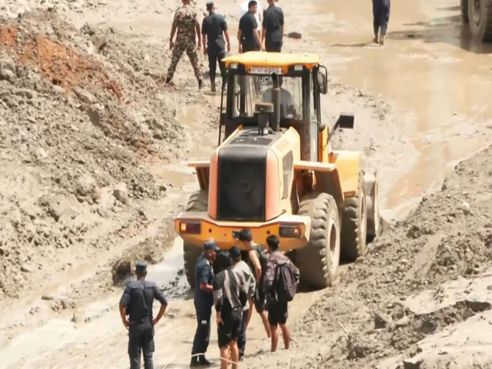 Damaged road near Trishuli, Nepal (Photo:ANI) 