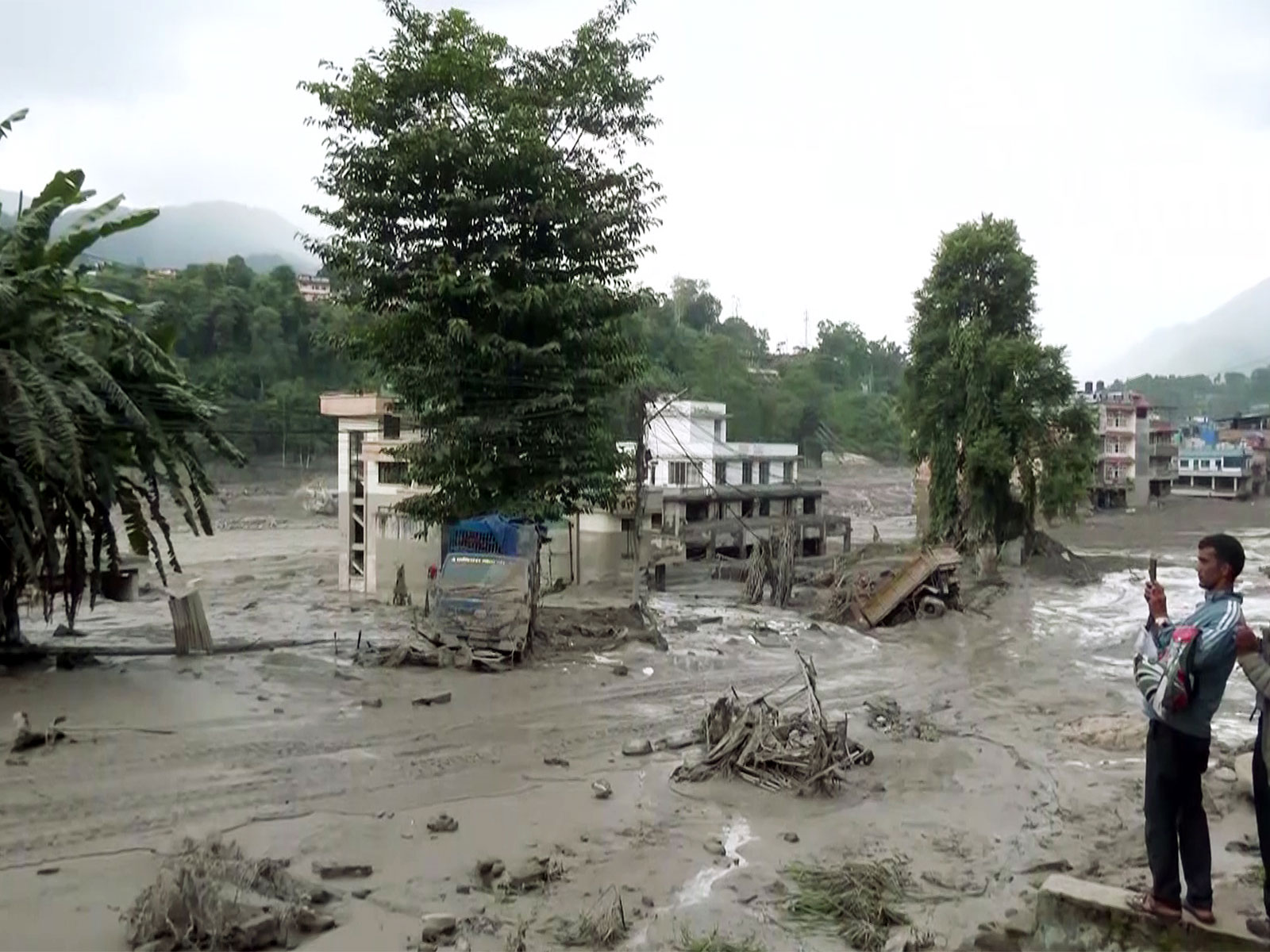 Flash flood ravages Nepal's Rasuwa (Photo:ANI)