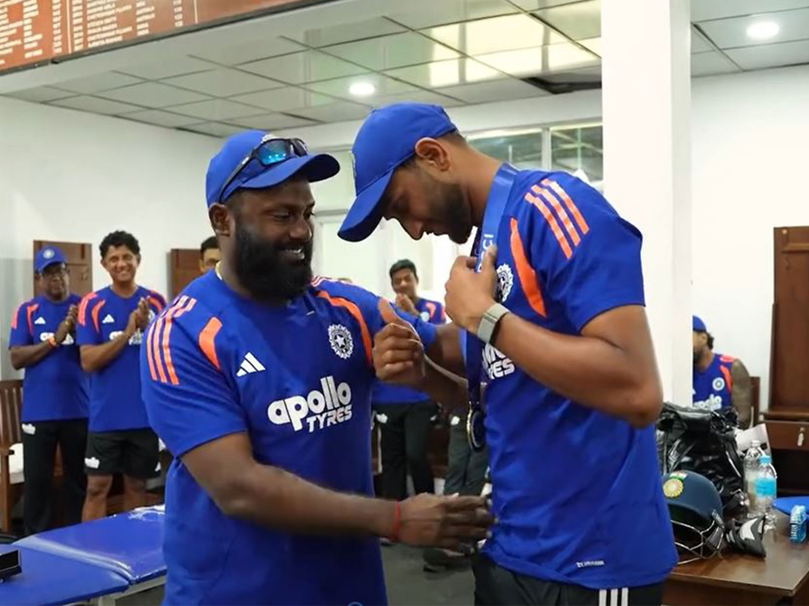 Prasidh Krishna being honoured with the 'Impact Player of the Series' medal. (Photo: BCCI)