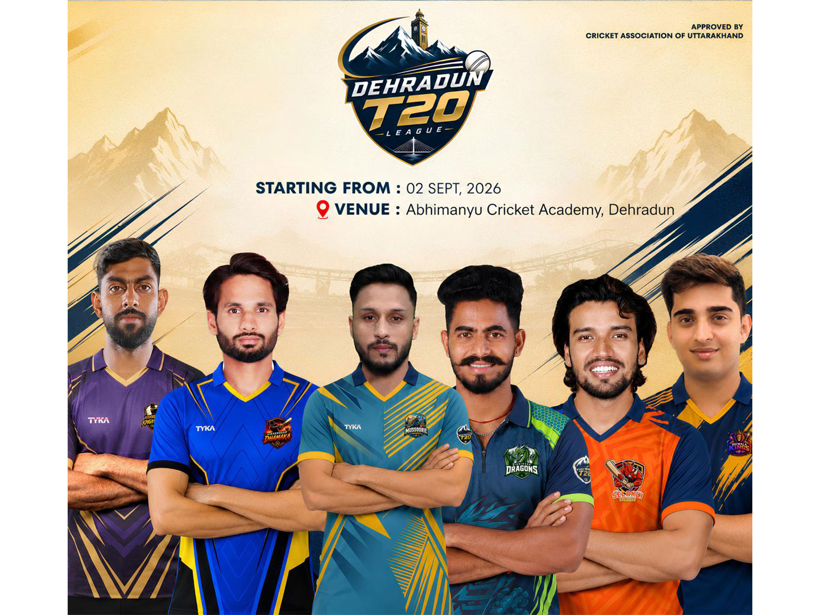 The captains for Dehradun T20 League franchises. (Photo: Dehradun T20 League)
