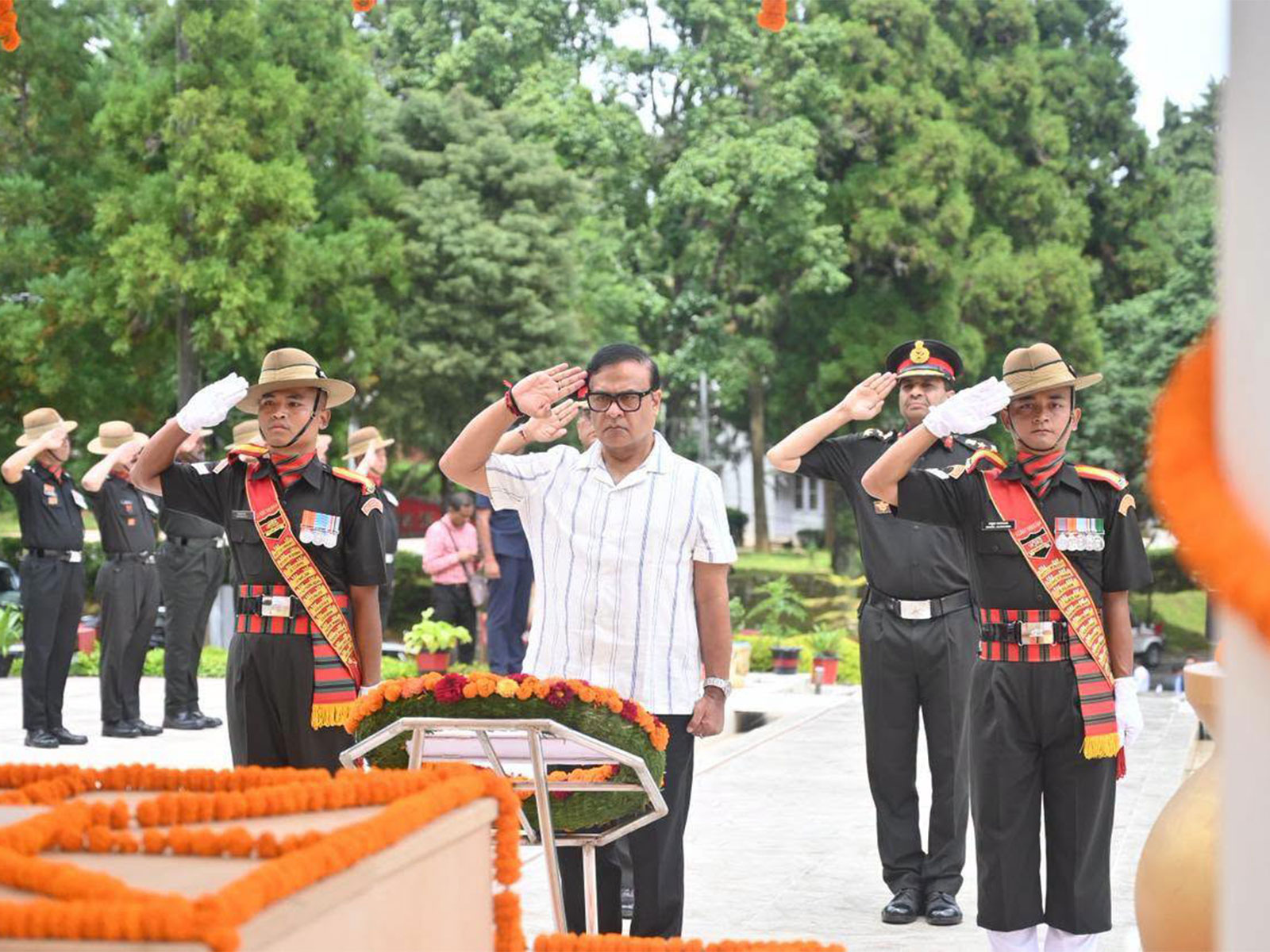 Assam CM pays tribute to brave soldiers at War Memorial (Photo/ANI)