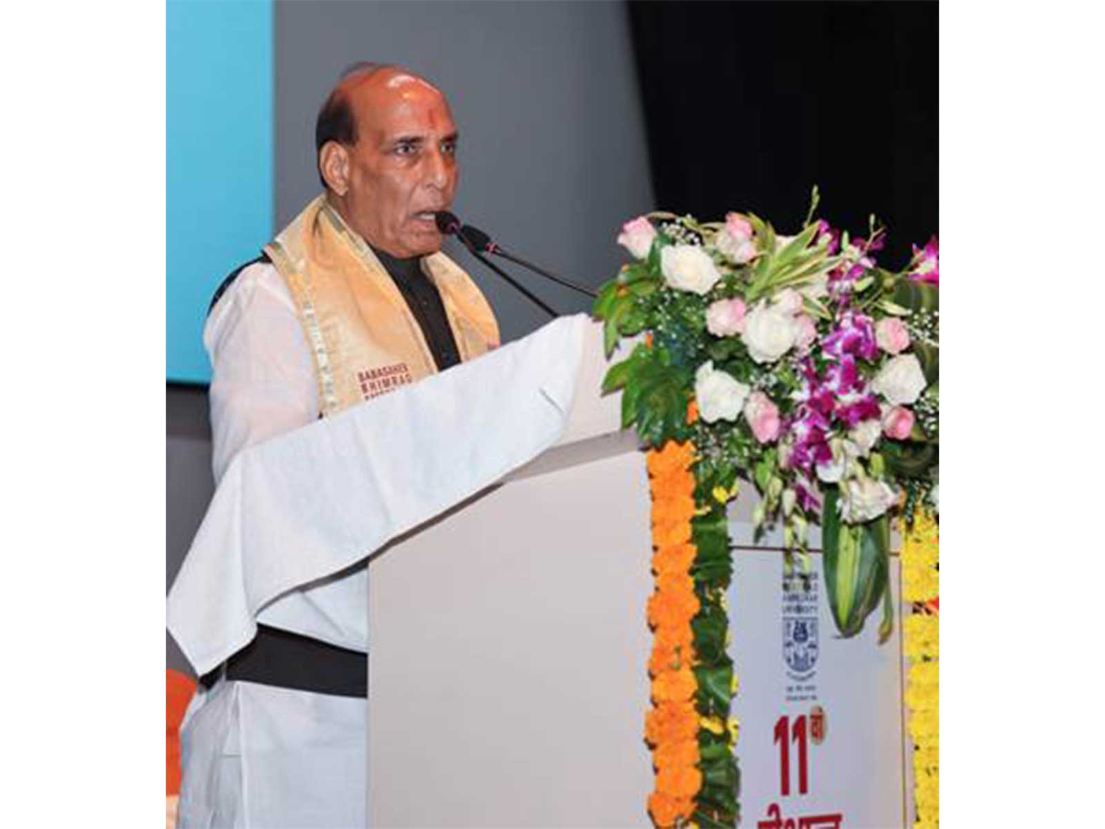 Defence Minister Rajnath Singh addresses students at convocation ceremony of Babasaheb Bhimrao Ambedkar University in Lucknow (Photo: PIB)