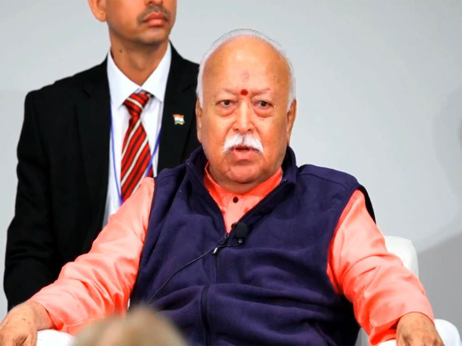 RSS Chief Mohan Bhagwat at "One World One Humanity" event in New York. (Photo/ANI)