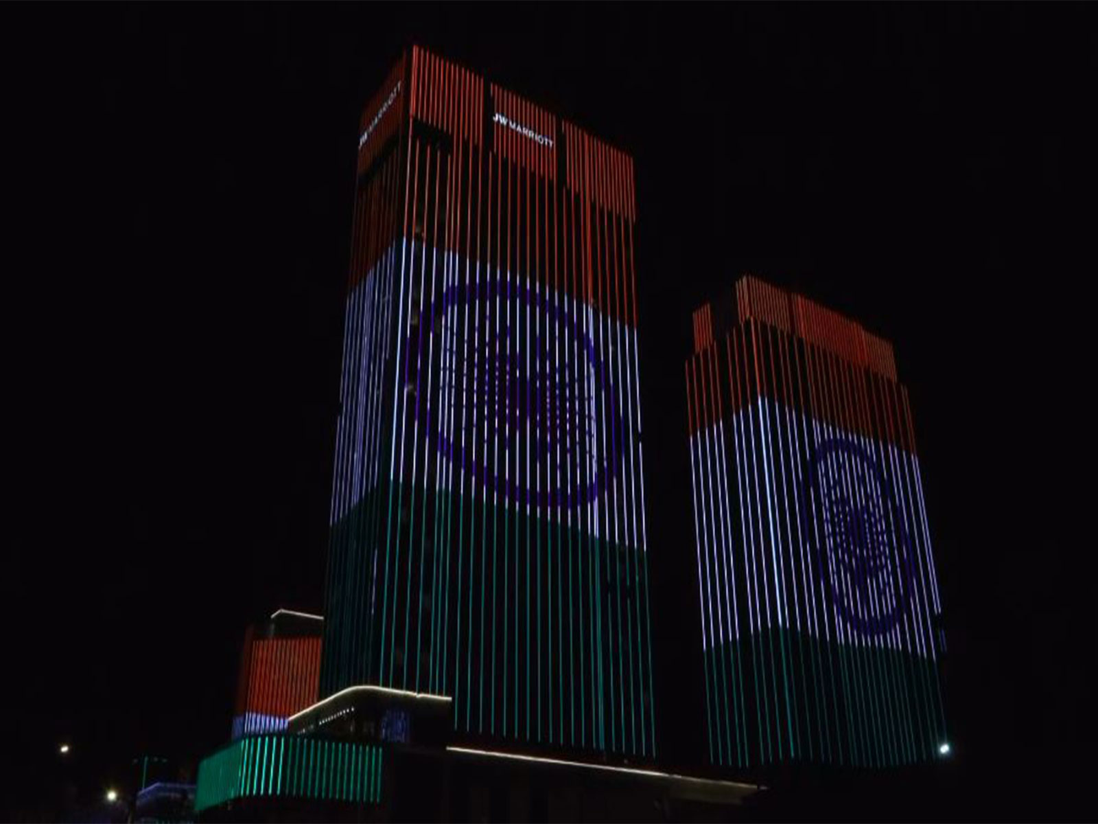 Hotel buildings illuminate in tricolour as PM Modi visits Uzbekistan (Photo/ANI)