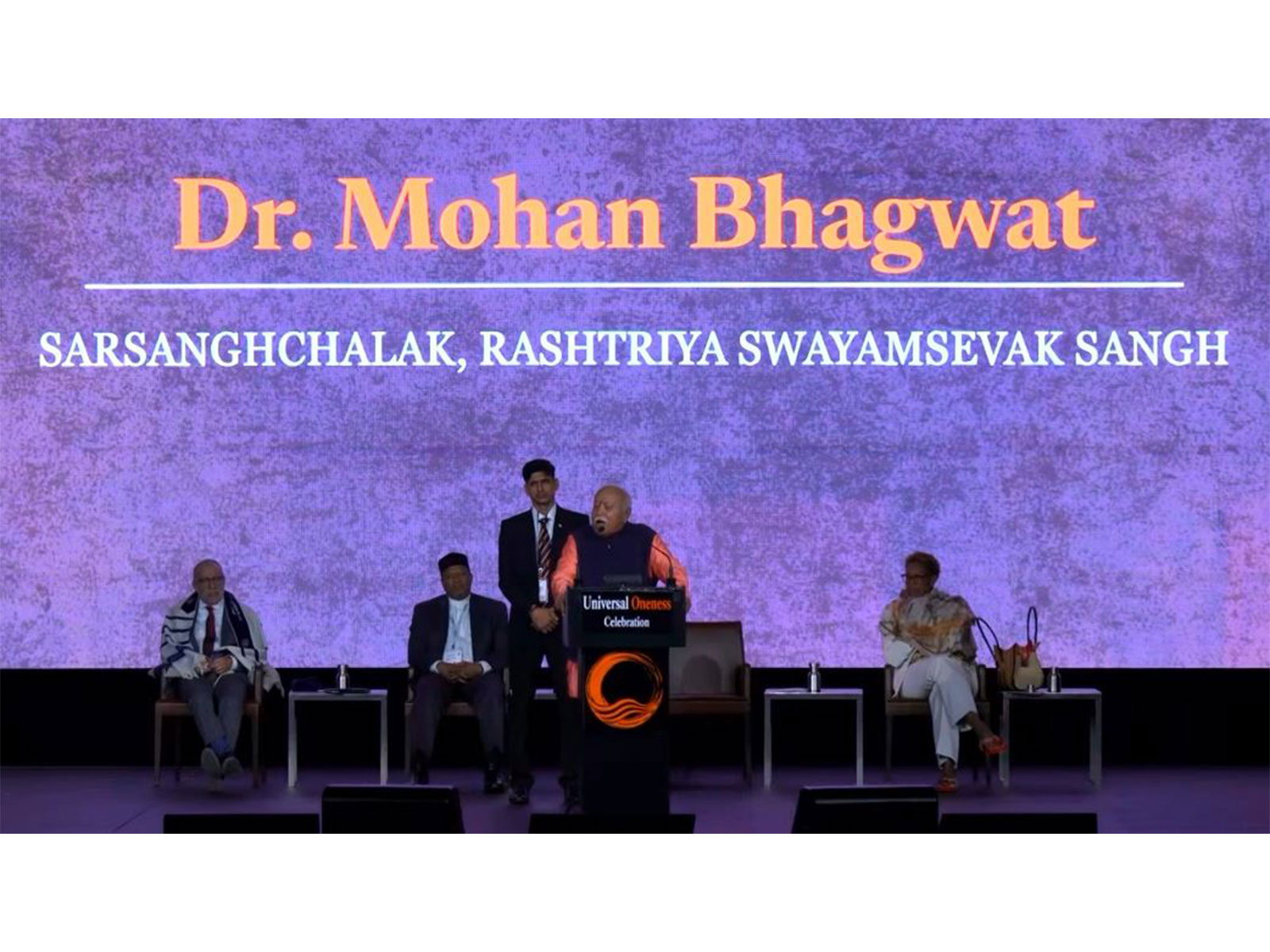RSS Chief Mohan Bhagwat speaks at Universal Oneness Celebration (Photo/Universal Oneness Celebration)