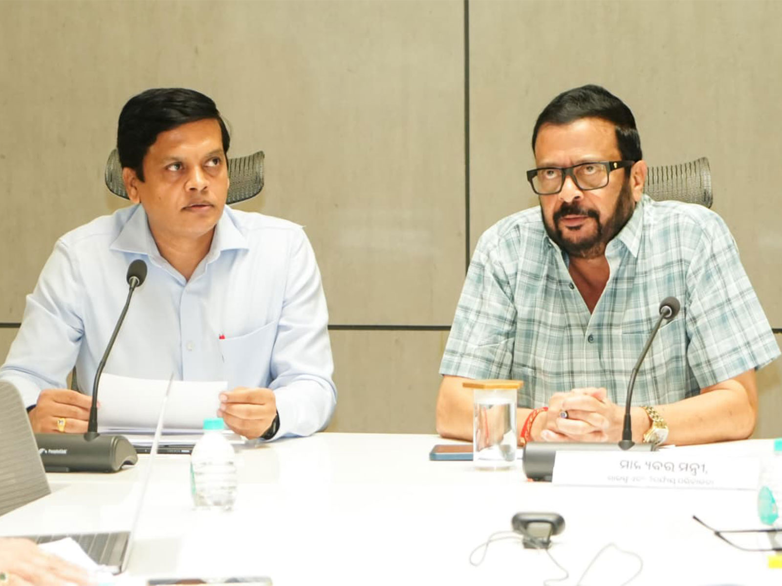 Odisha: Minister of Revenue & Disaster Management, Suresh Pujari and Special Relief Commissioner and Managing Director, OSDMA, Rajesh Prabhakar Patil (Photo/x/@sureshkpujari)