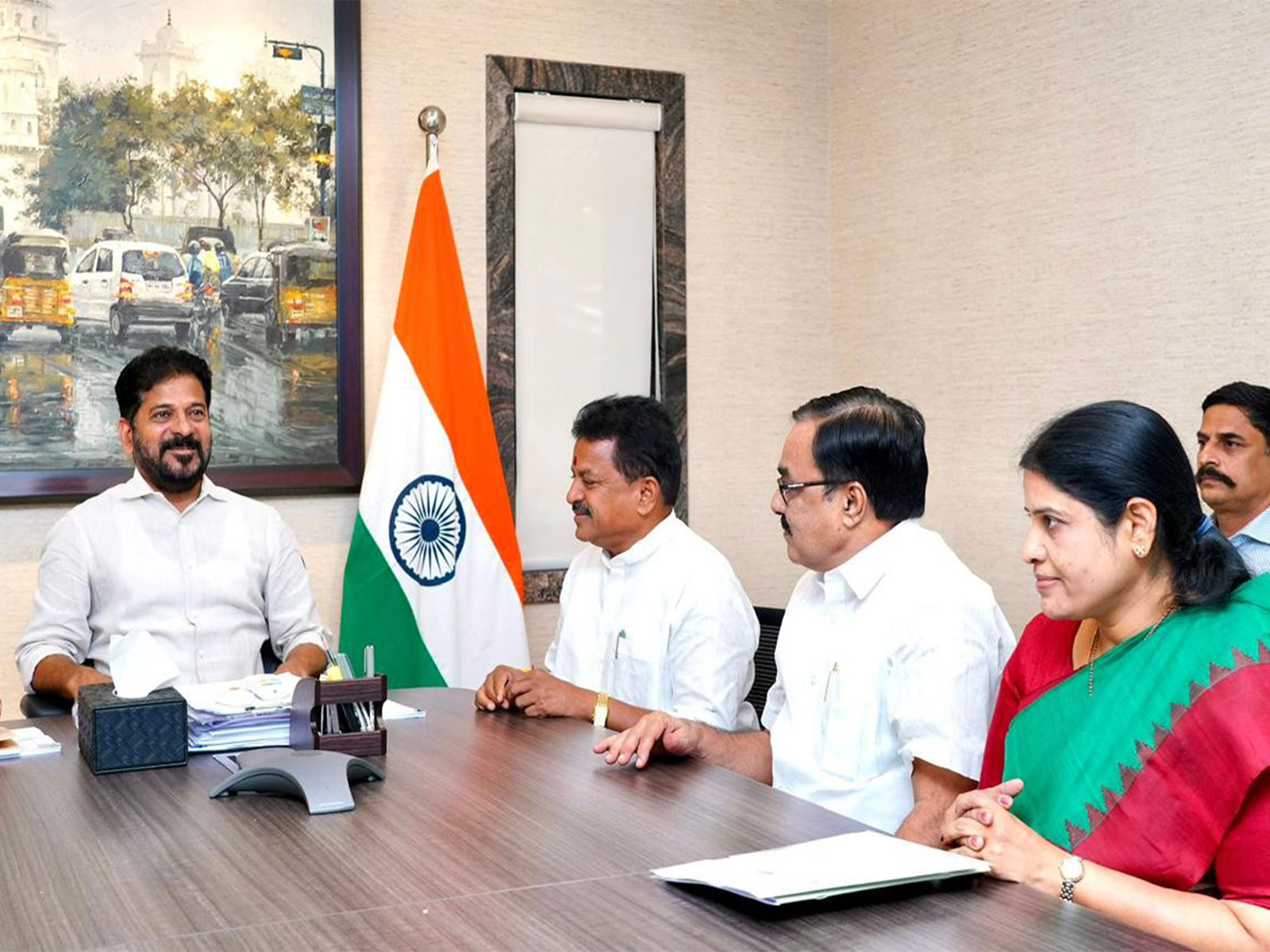 Telangana CM Revanth Reddy during a meeting (Photo-X/@TelanganaCMO)