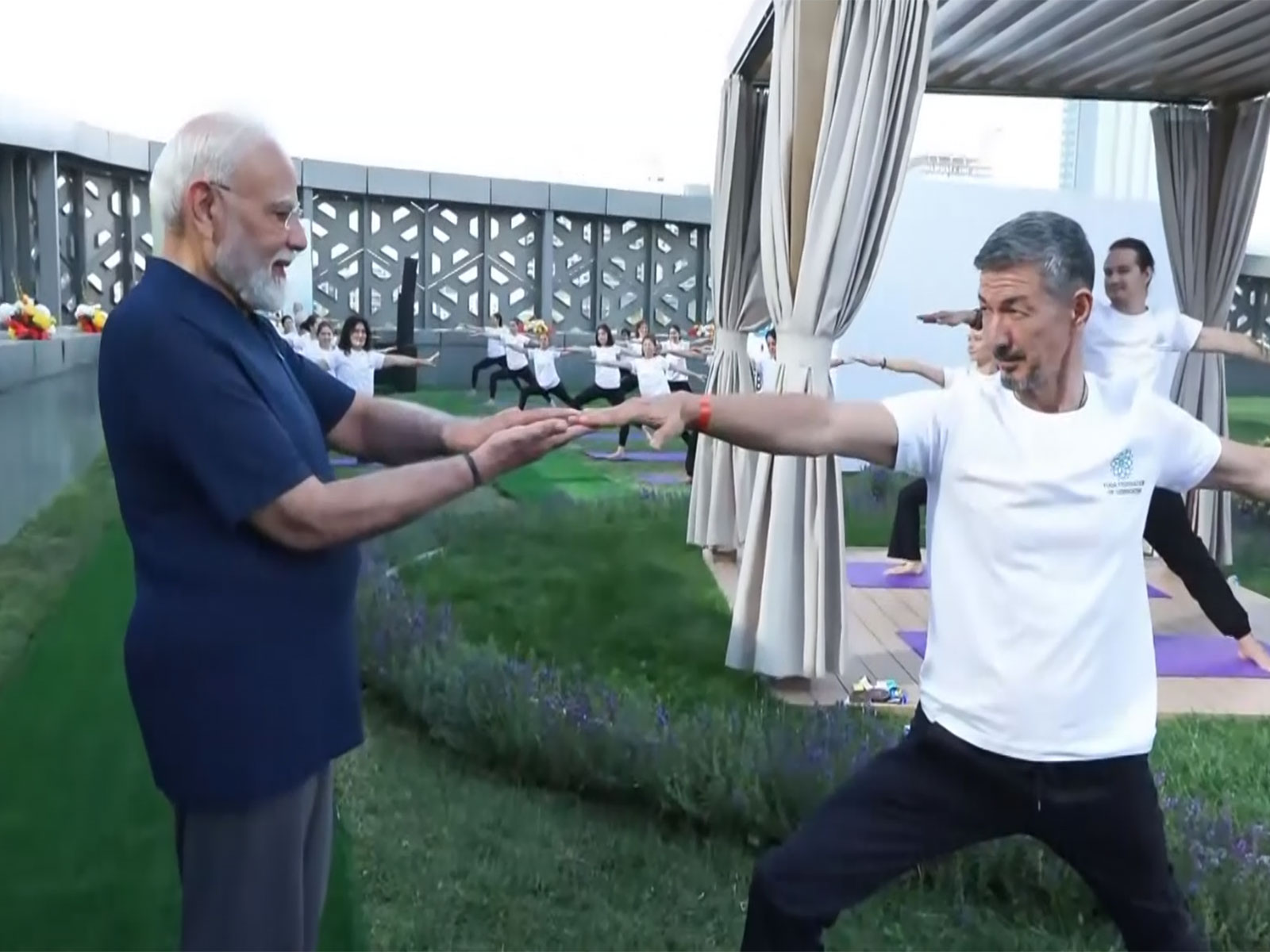 Prime Minister Narendra Modi attended a yoga programme organised by the 'Yoga Federation of Uzbekistan' in Tashkent (Photo/ANI)