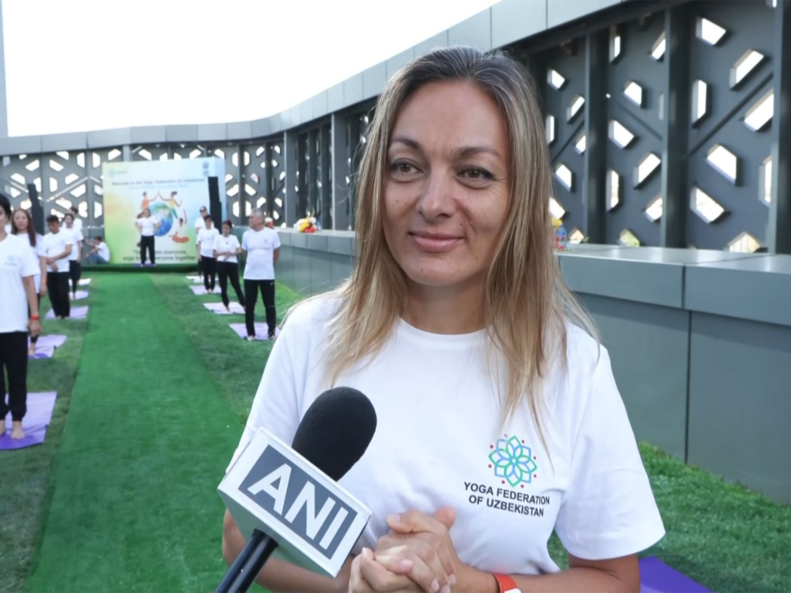 Kristina, a resident of Tashkent, participating in the yoga programme (Photo/ANI)
