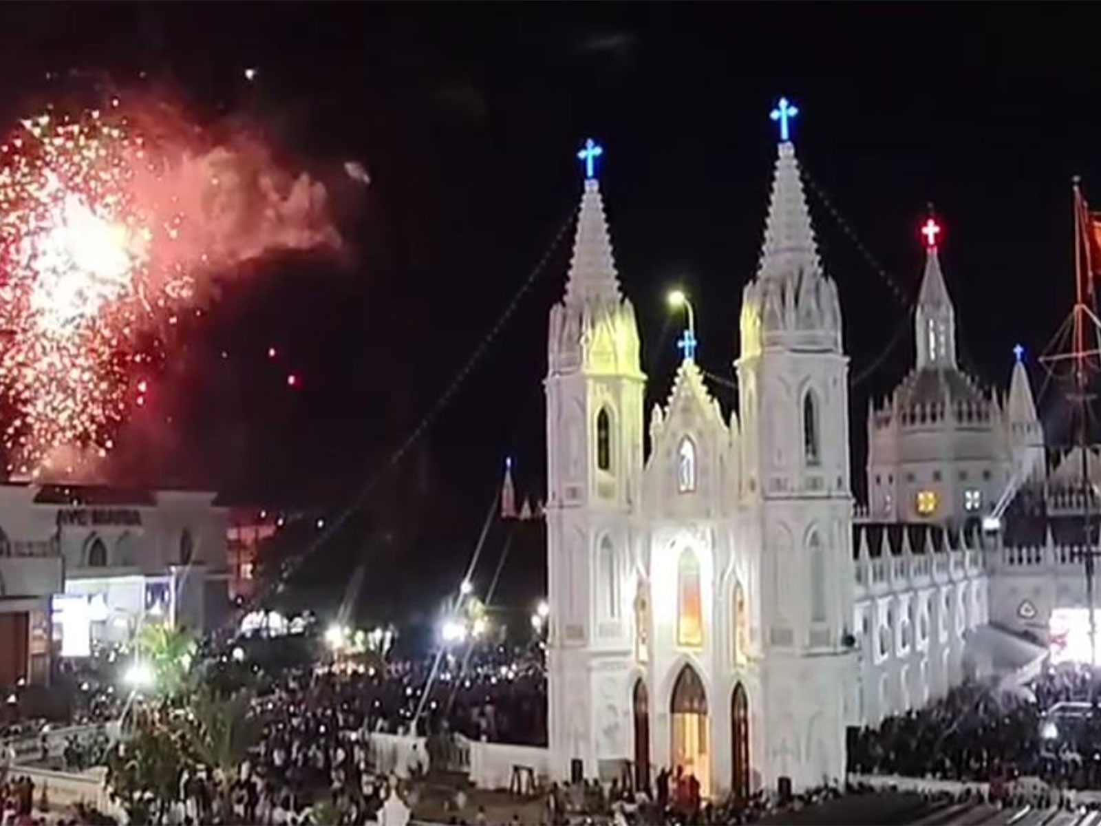 Hellium balloon burst during flag hoisting ceremony at Velankanni Shrine (Photo/ ANI) 