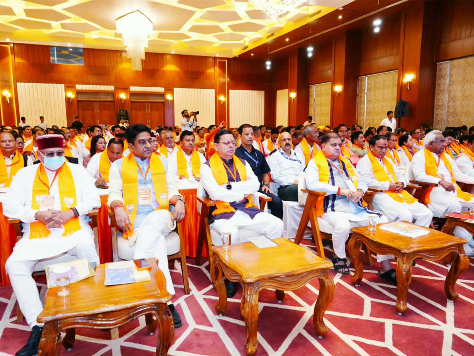 Uttarkhand Chief Minister Pushkar Singh Dhami listened to 'Mann Ki Baat' programme in Dehradun (Photo/ANI)