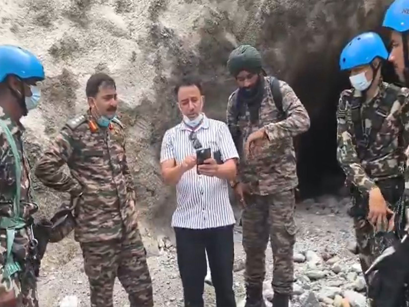Specialised team from India for Tunnel Search & Rescue operation working with Nepali Army at hydropower tunnel sites in Chilime and Langtang area (Photo/X/@navsri6619)