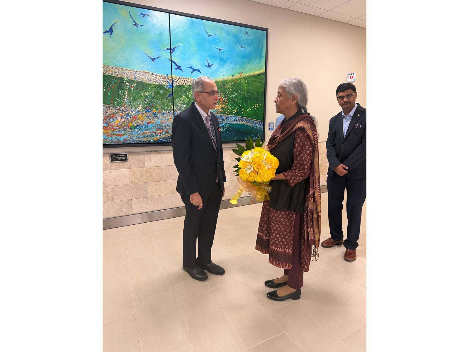 Union Minister Nirmala Sitharaman received by Ambassdor Vinay Mohan Kwatra in South Carolina (Photo/X@FinMinIndia)
