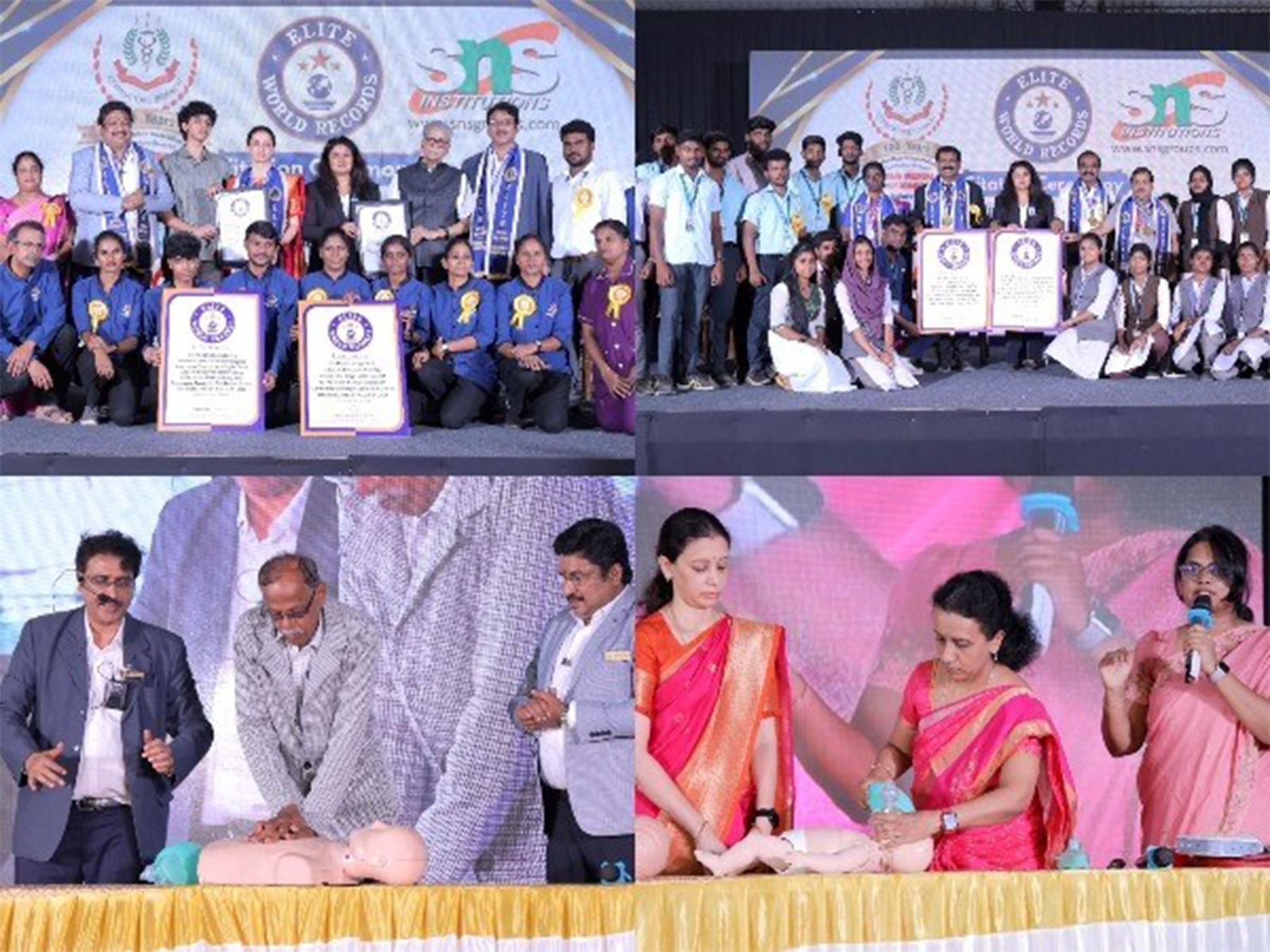 Indian Medical Association and SNS Institutions set two Elite World Records in BLS and Child Safety Awareness