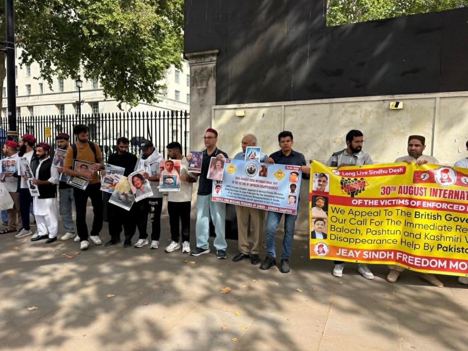 Sindhi, Baloch, Pashtun activists protest in London against enforced disappreances in Pakistan (Photo/ANI)