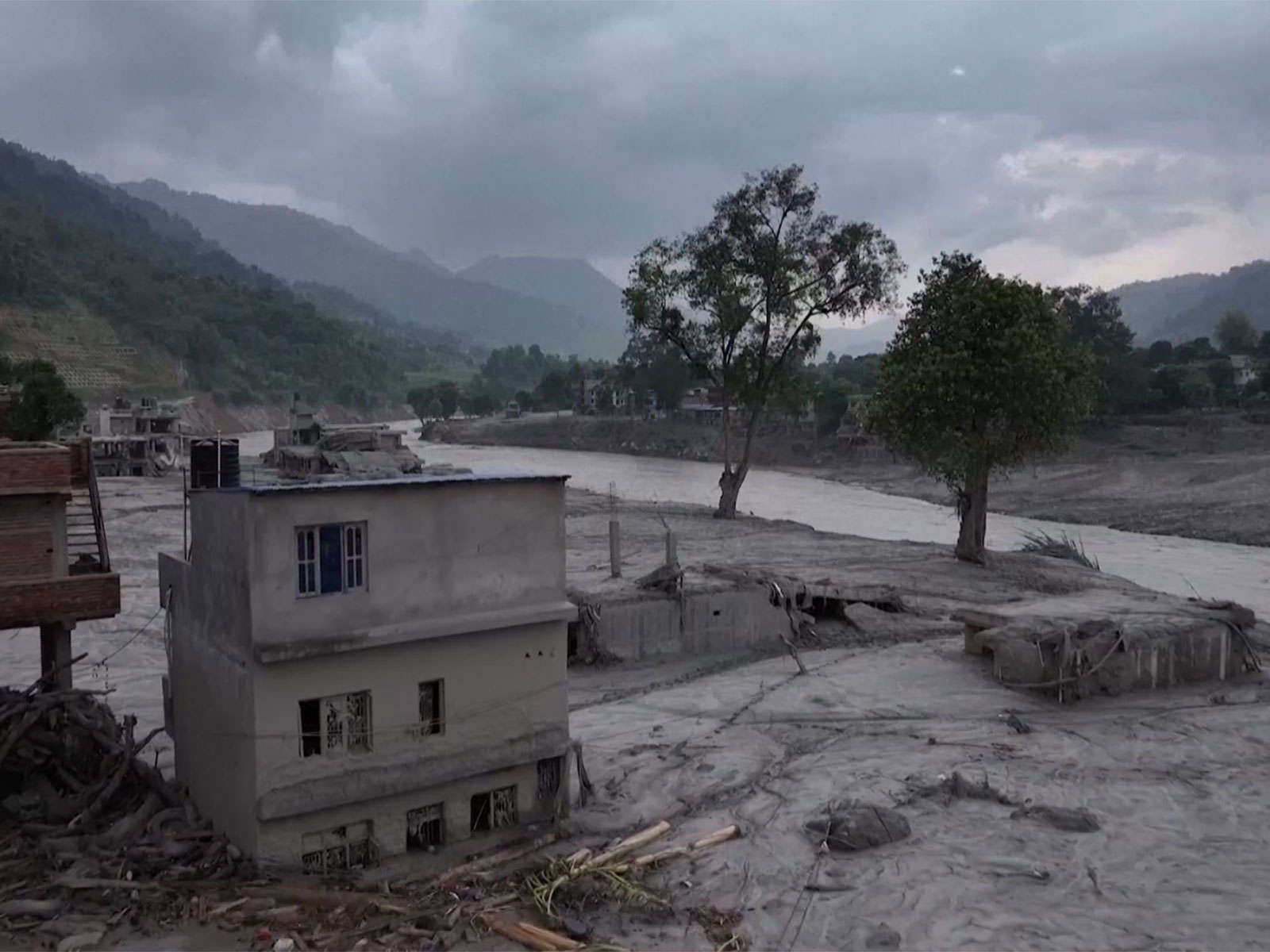 Drone footage shows extent of flood damage, Nuwakot, Nepal (Photo/Reuters)