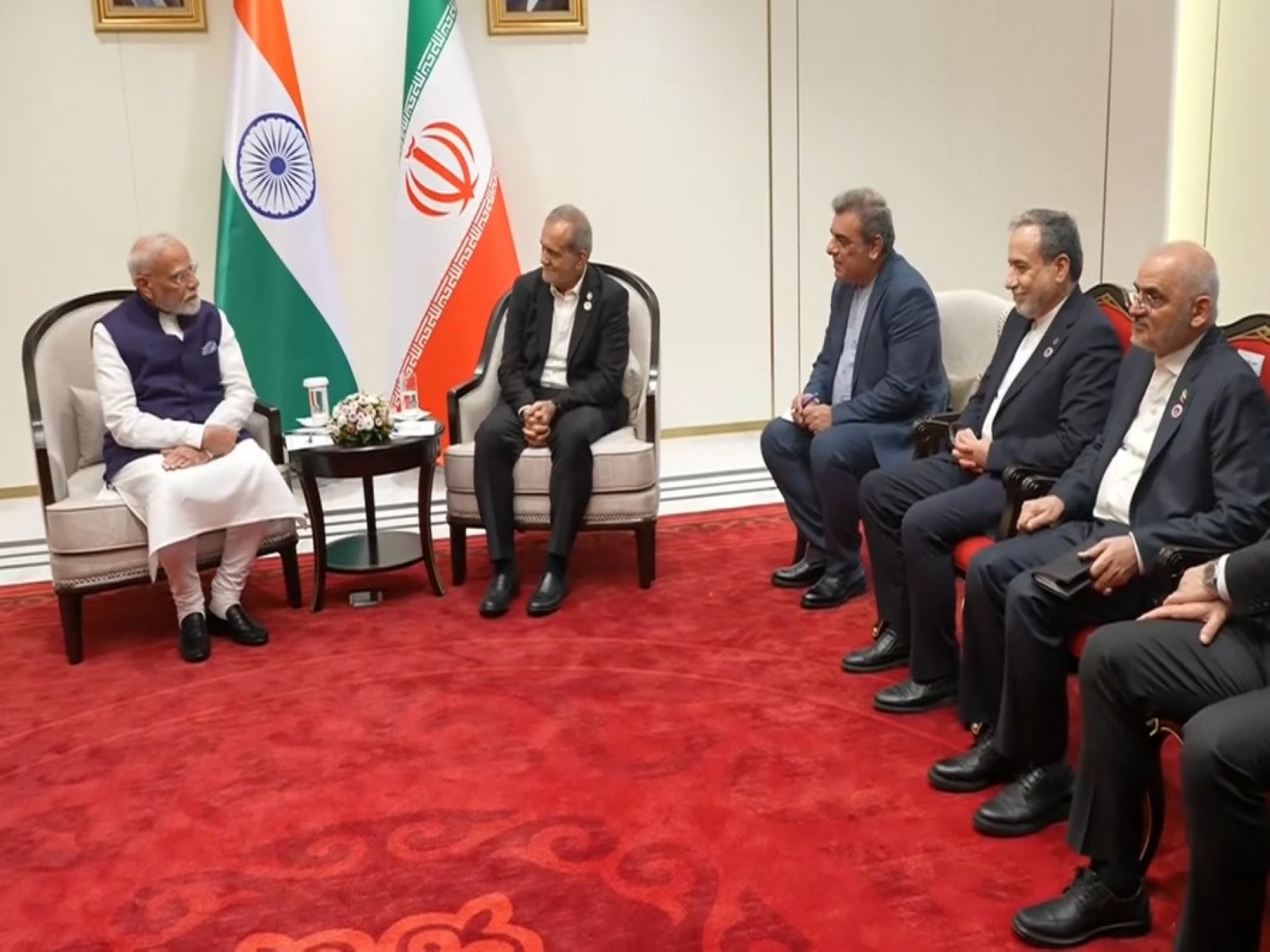 PM Modi with Iranian President Masoud Pezeshkian in Bishkek on August 31, 2026.  Inline Photo M J Akbar (Photos/ANI)