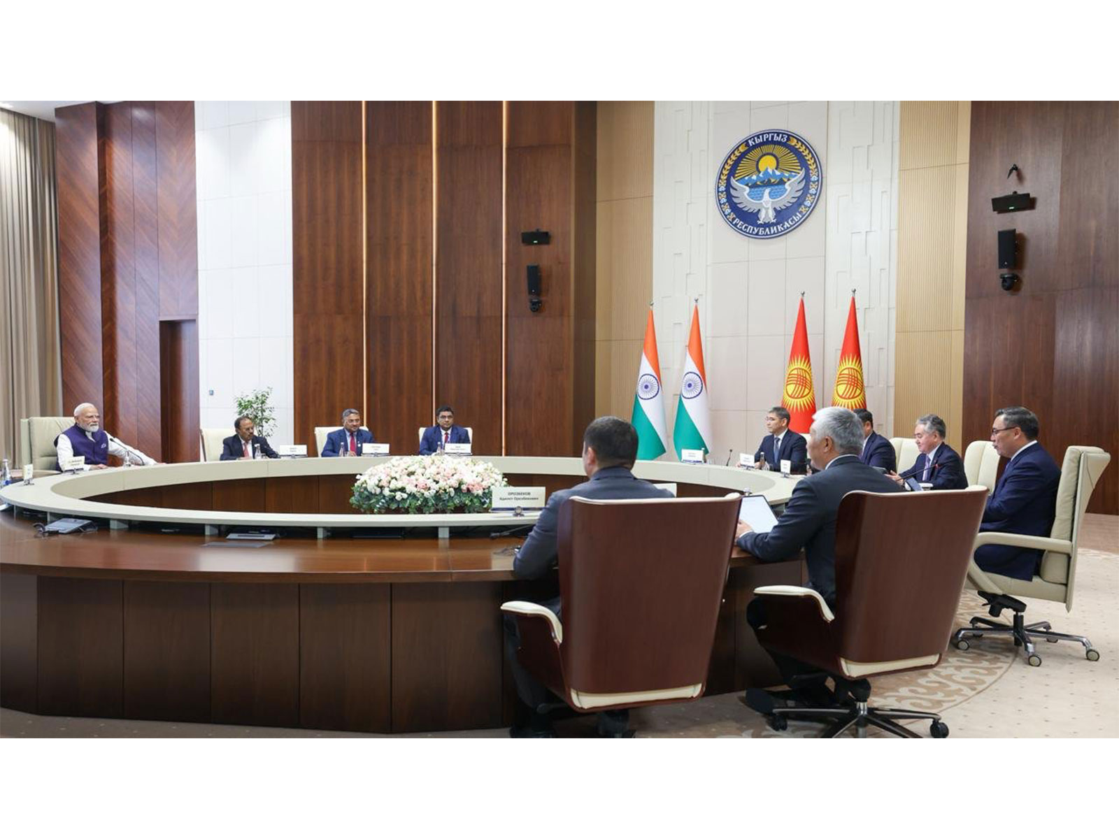 Prime Minister Narendra Modi and Kyrgyzstan President Sadyr Zhaparov hold a meeting on the sidelines of the 26th Shanghai Cooperation Organisation (SCO) Summit in Bishkek. (Photo: X/@narendramodi)