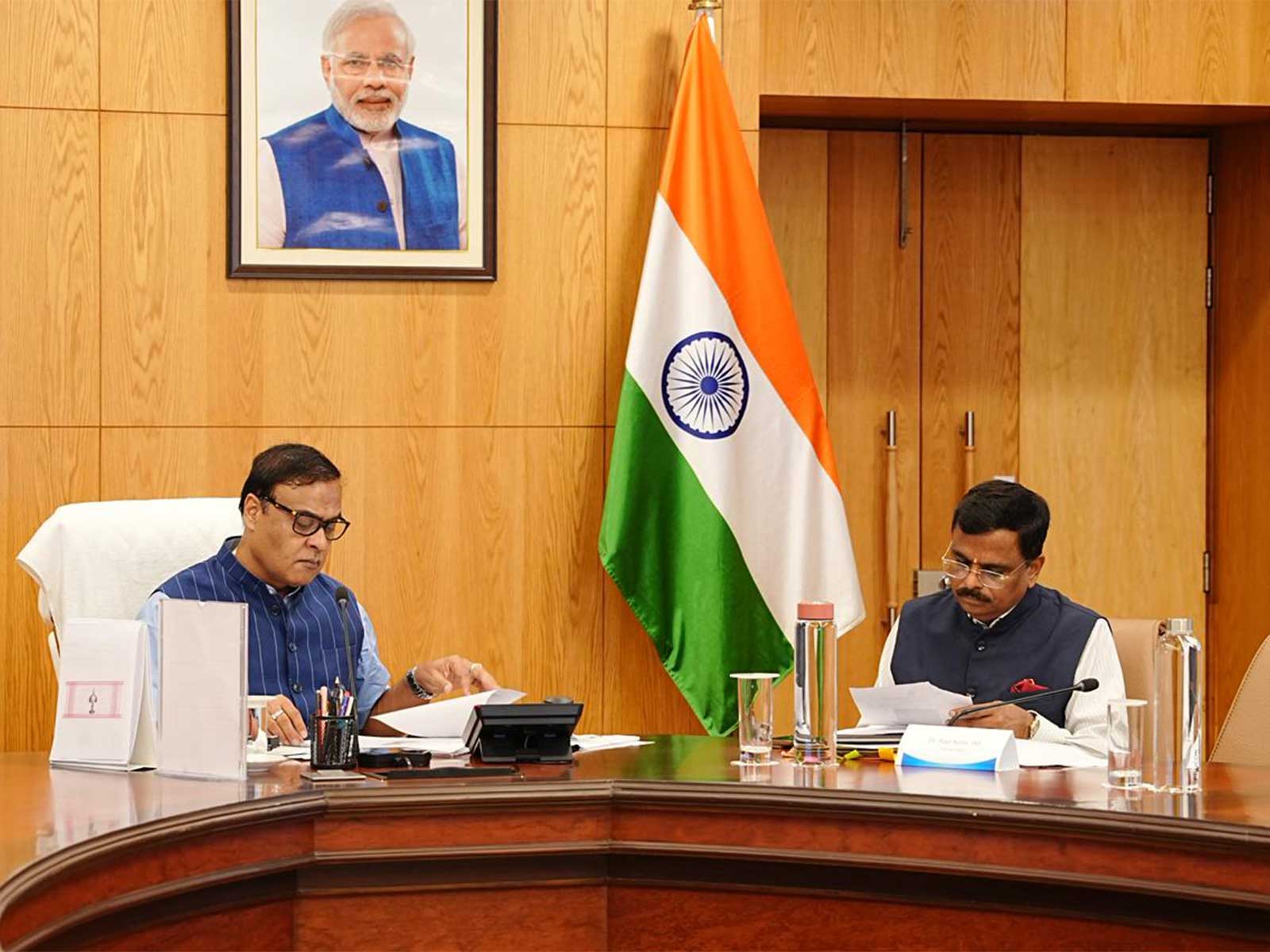 Assam Chief Minister Himanta Biswa Sarma in review meeting (Photo/X/@CMOfficeAssam)