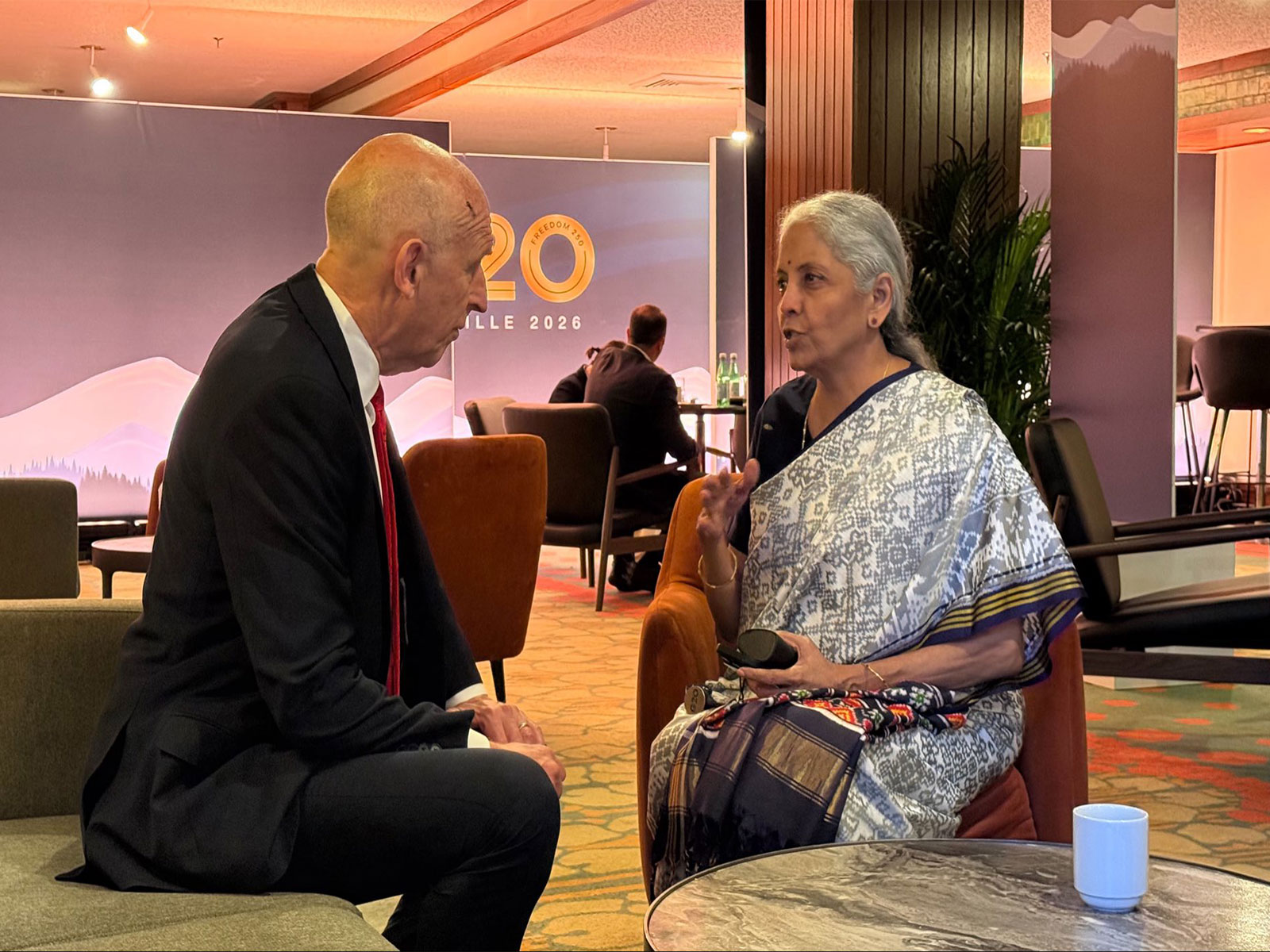 Union Minister Nirmala Sitharaman with with UK Chancellor of the Exchequer John Healey (Photo/X@FinMinIndia)