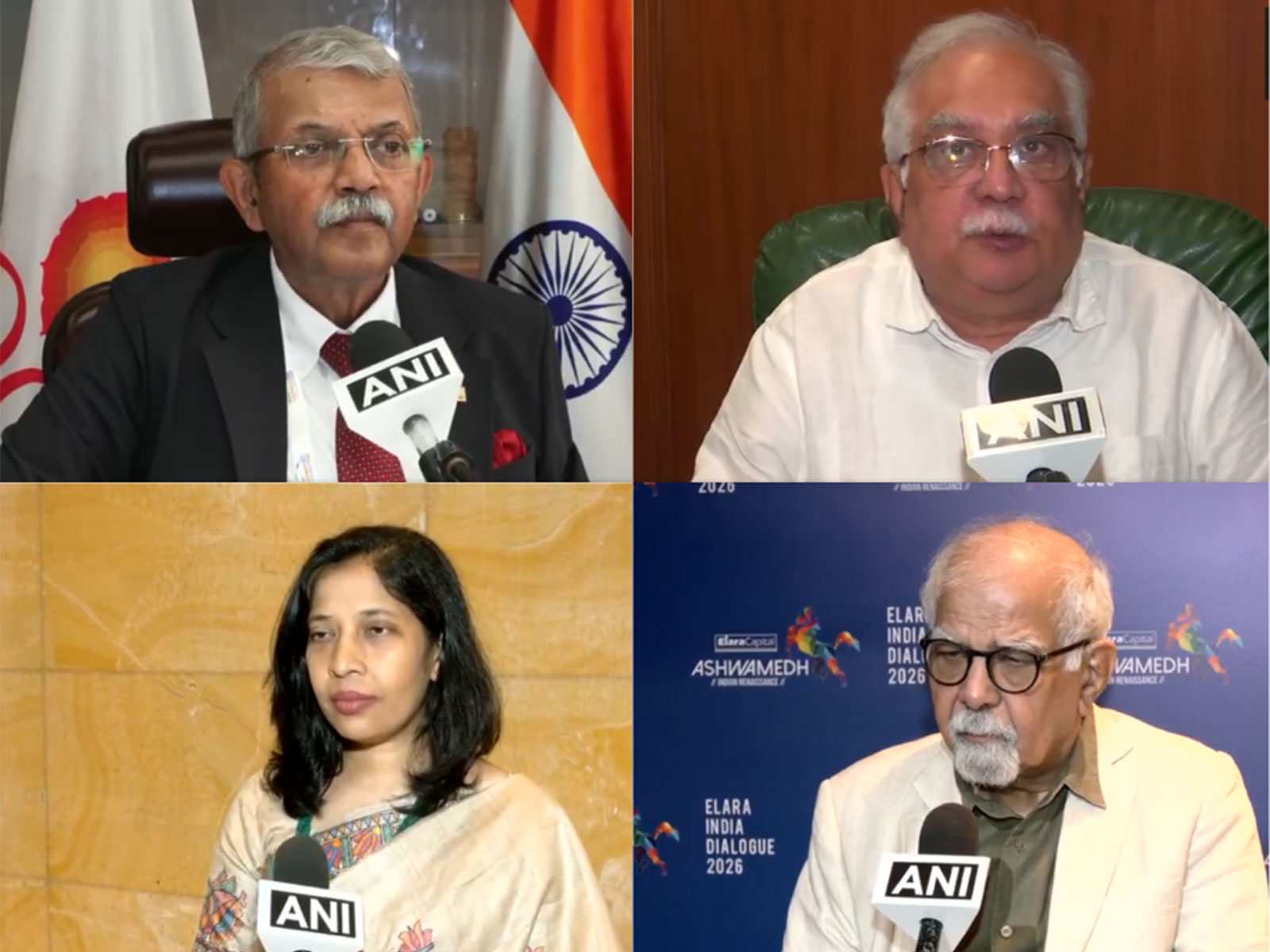 Saurabh Sanyal, Manoranjan Sharma, Surjit Bhalla, Rajani Sinha (Photo/ANI)