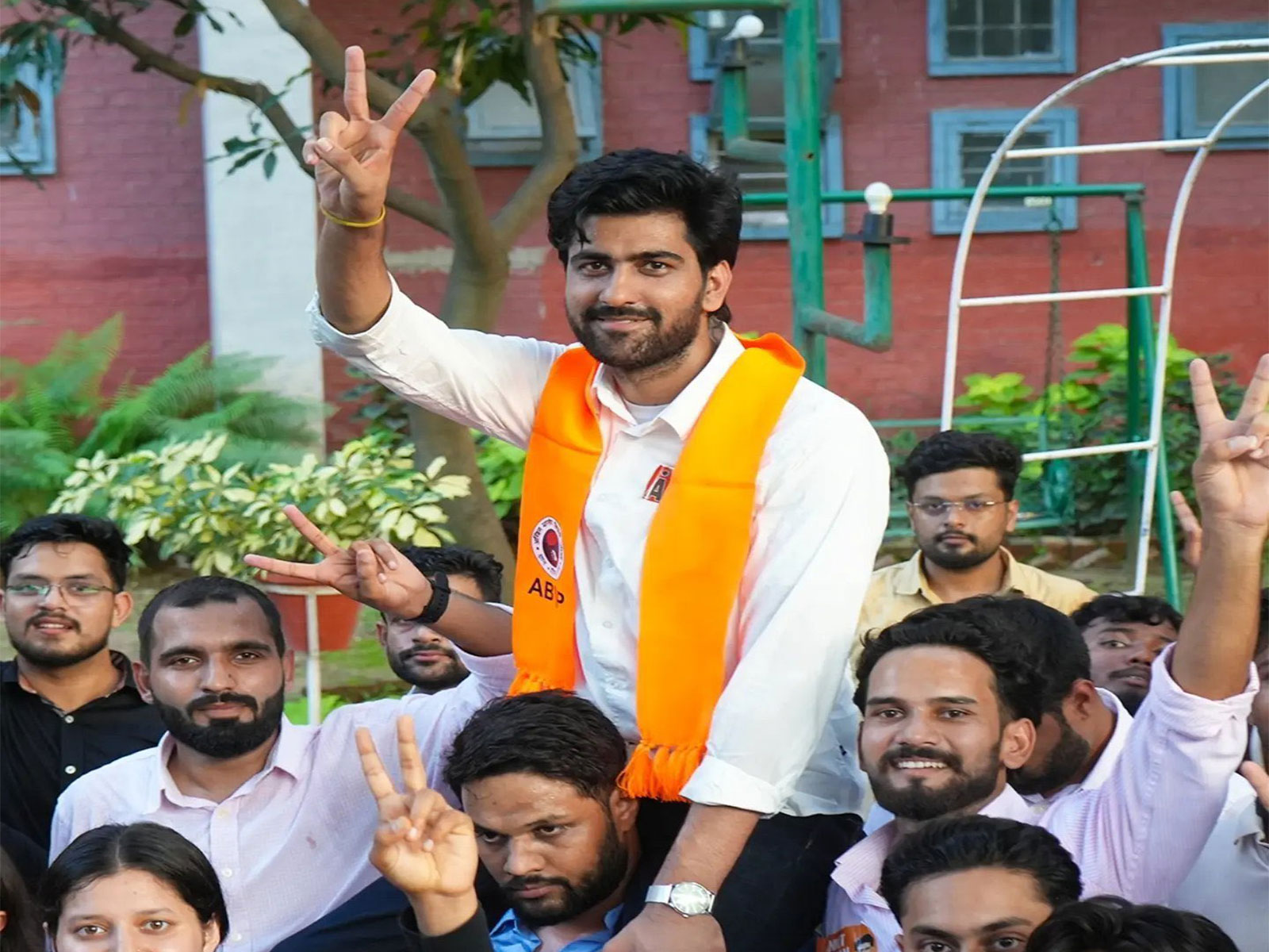 ABVP-SOI-backed Ankit Bidhan wins Panjab University Student Council election (Photo/@AmitShah)