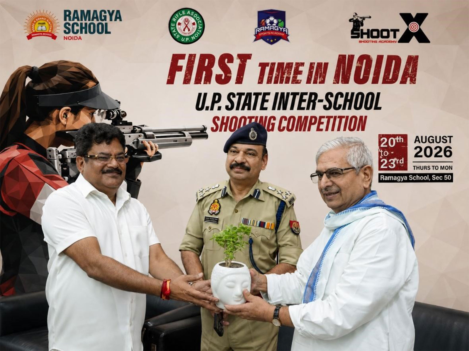 For the first time in Noida - The 26th UP State Inter-School Shooting Championship is proudly hosted by Ramagya School Sector 50, Noida