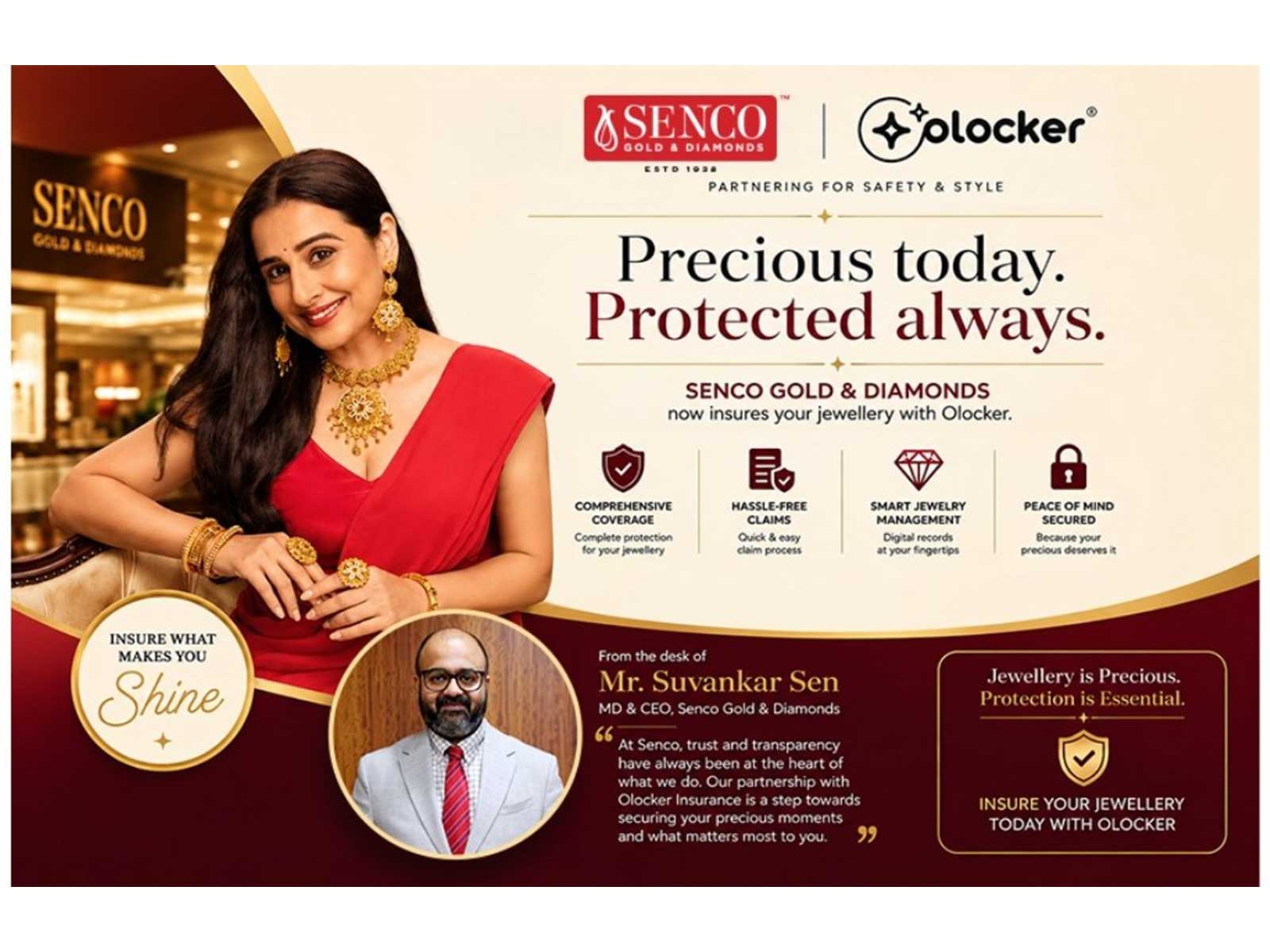 Senco Gold & Diamonds Partners With Olocker to Give Customers Free Jewellery Insurance, Letting Precious Memories Be Worn, Not Hidden Away
