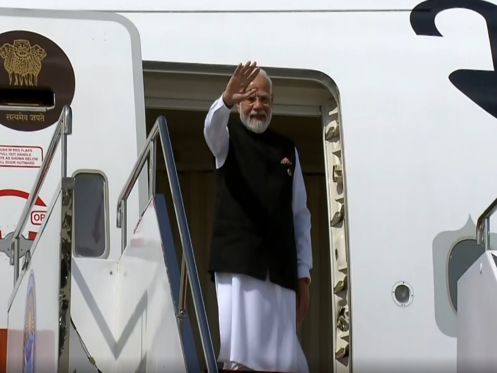 Prime Minister Narendra Modi departs for Delhi after attending 26th SCO Summit in Bishkek (Photo/DD/ANI)