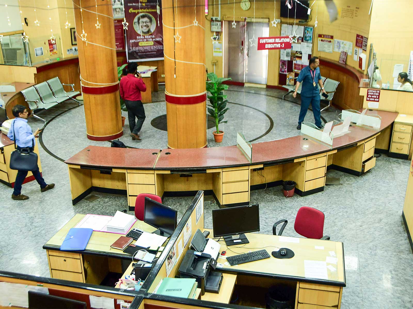 A deserted view of a bank during the nationwide strike. (File Photo- ANI)