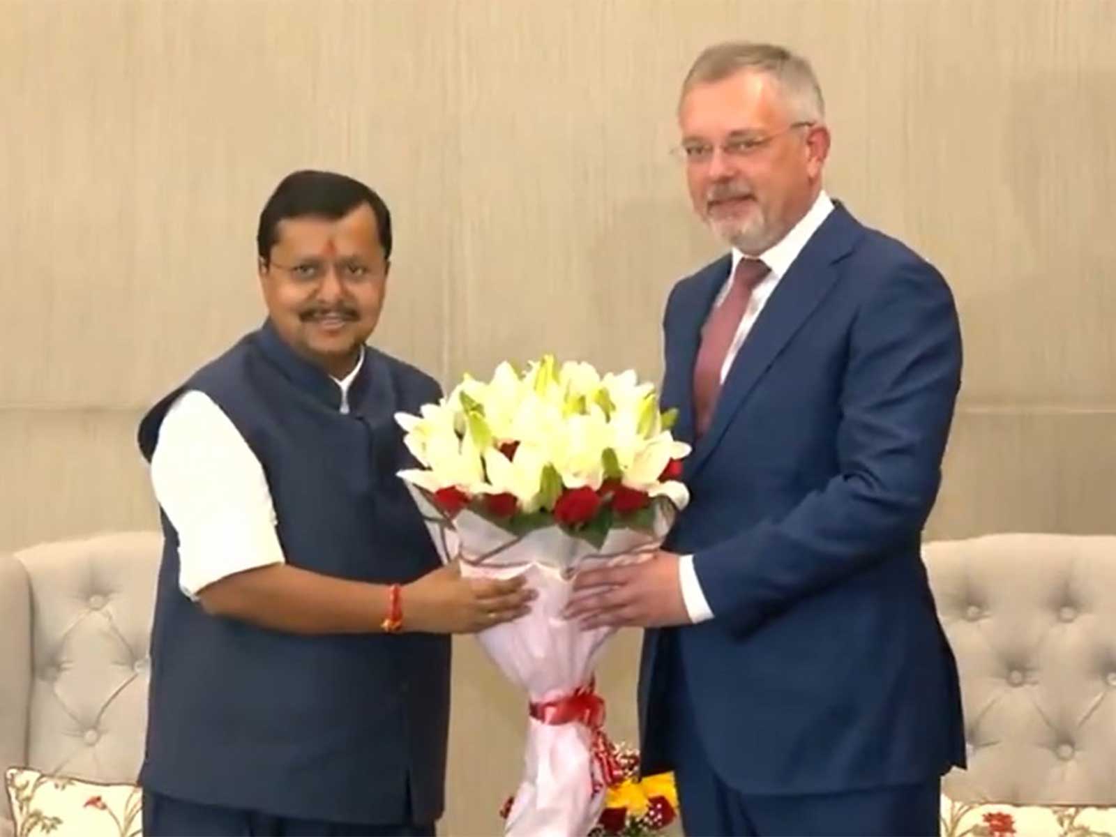Russian Ambassador to India Denis Alipov meets BJP National President Nitin Nabin  (Photo/ANI)