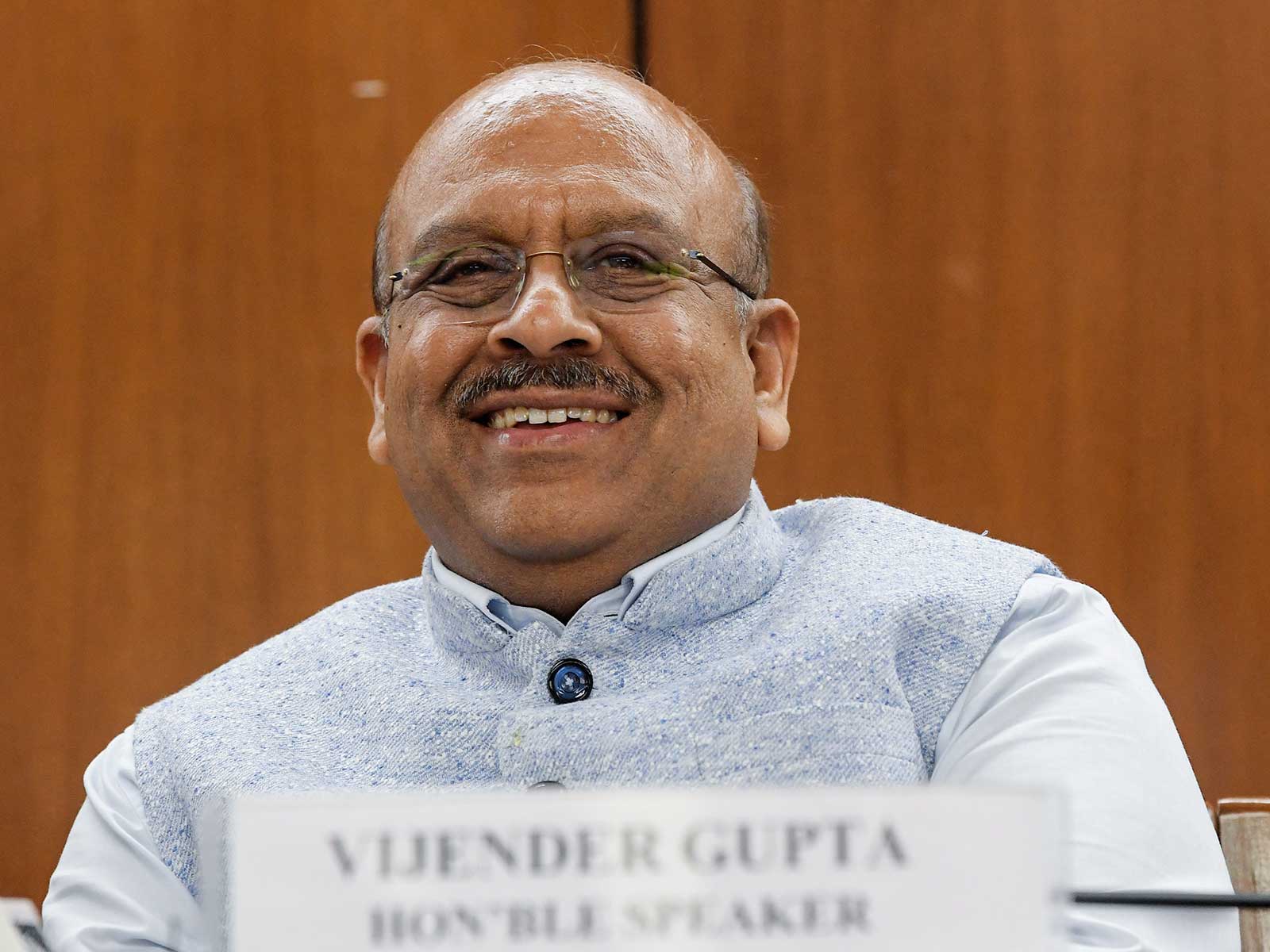 Delhi Vidhan Sabha Speaker Vijender Gupta (File photo/ ANI)