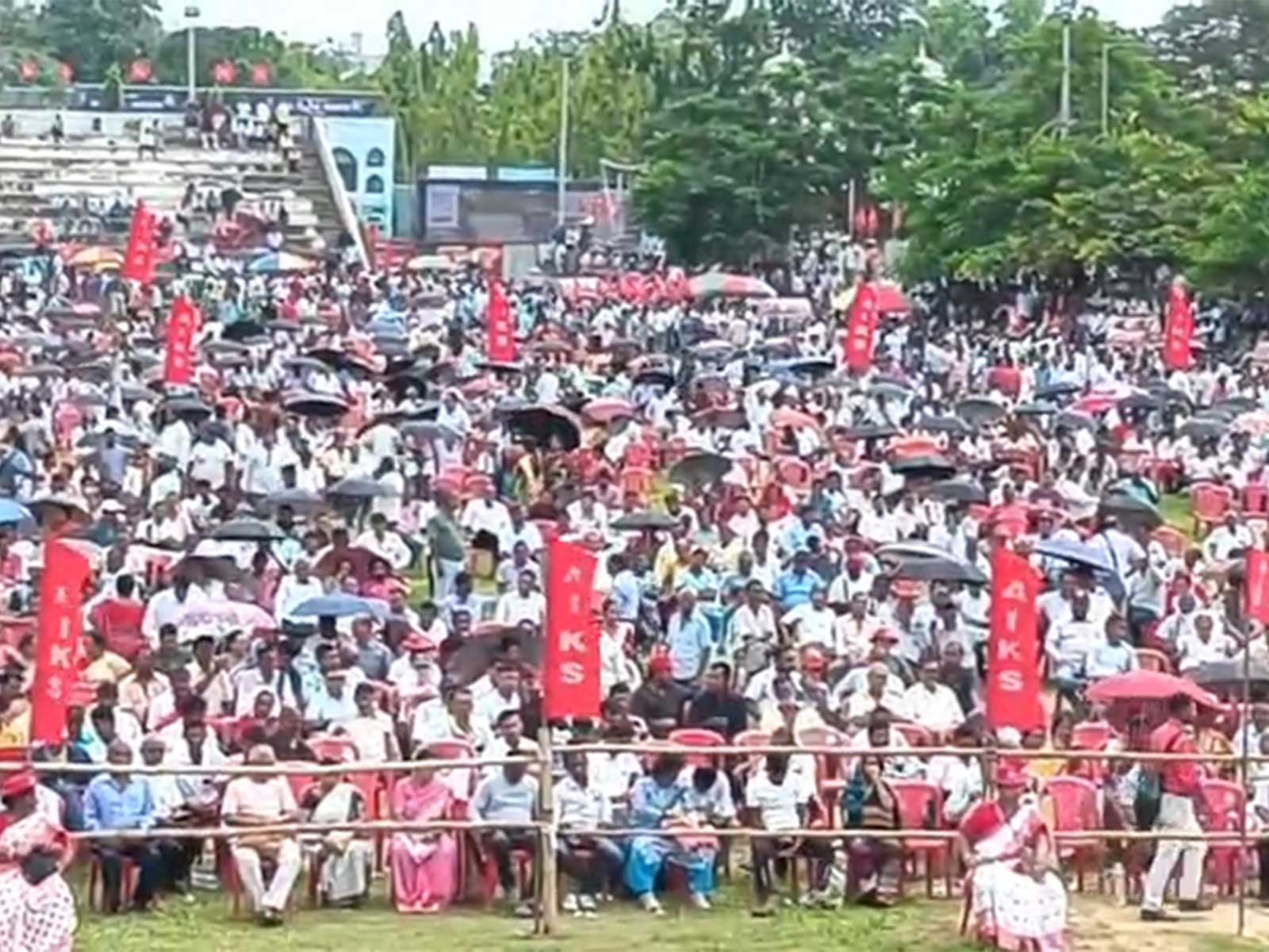 Visual from the AIKS rally in Agartala (Photo/ANI)