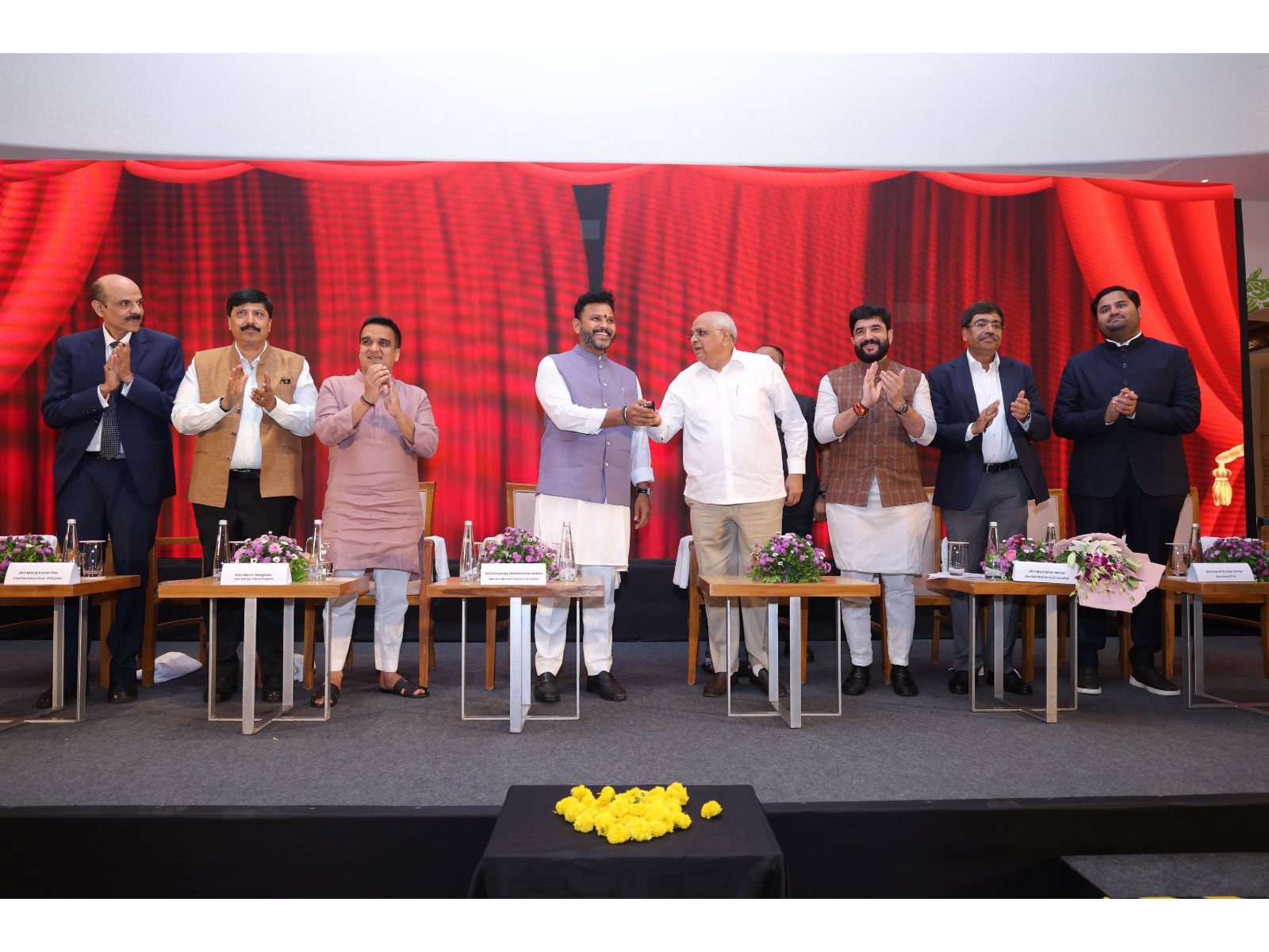 Union Civil Aviation Minister Ram Mohan Naidu with Gujarat CM Bhupendra Patel. (Photo/Gujarat CMO)