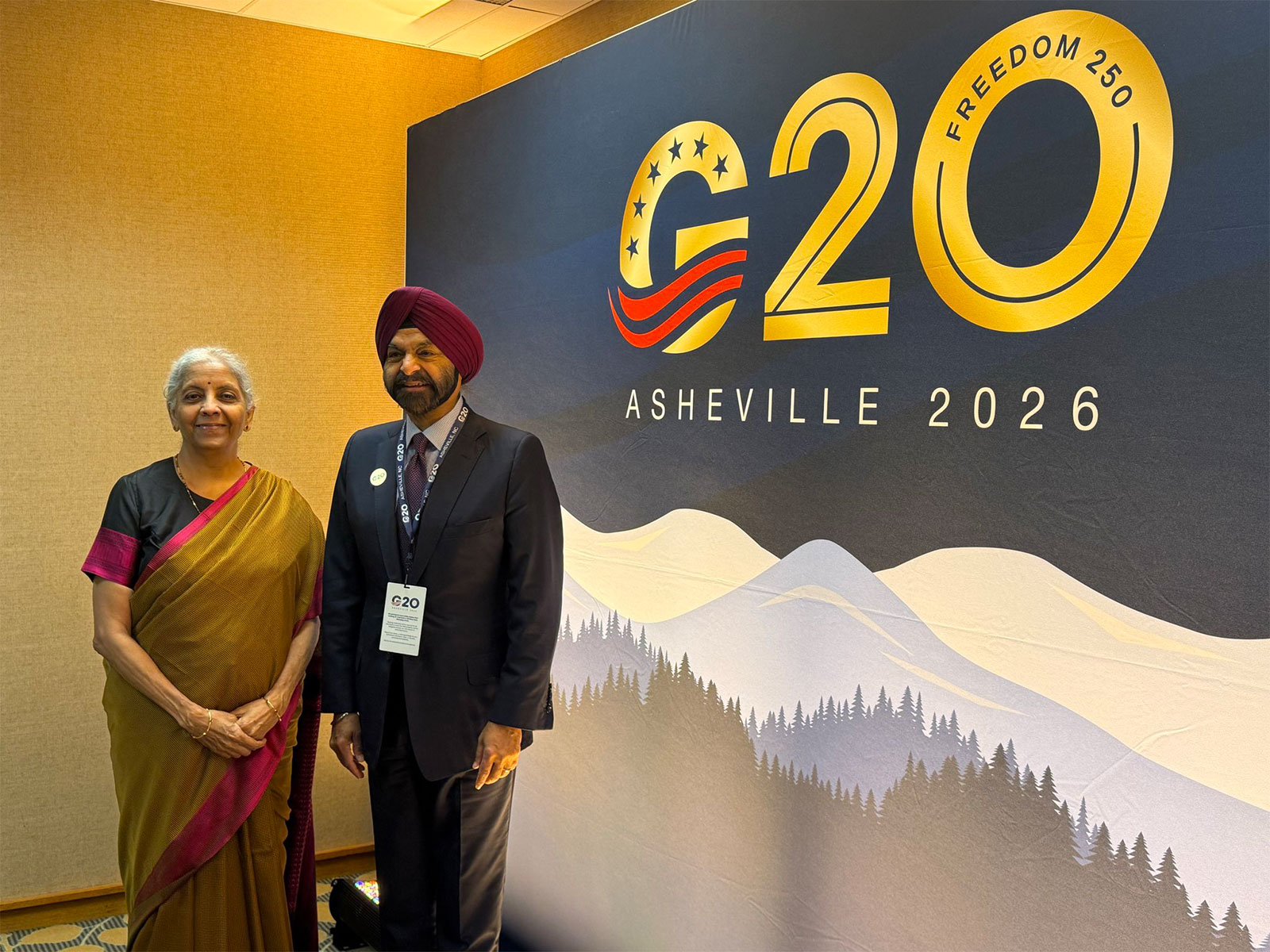 Union Minister for Finance and Corporate Affairs Nirmala Sitharaman with Ajay Banga, President of the World Bank Group (Photo/X@FinMinIndia)