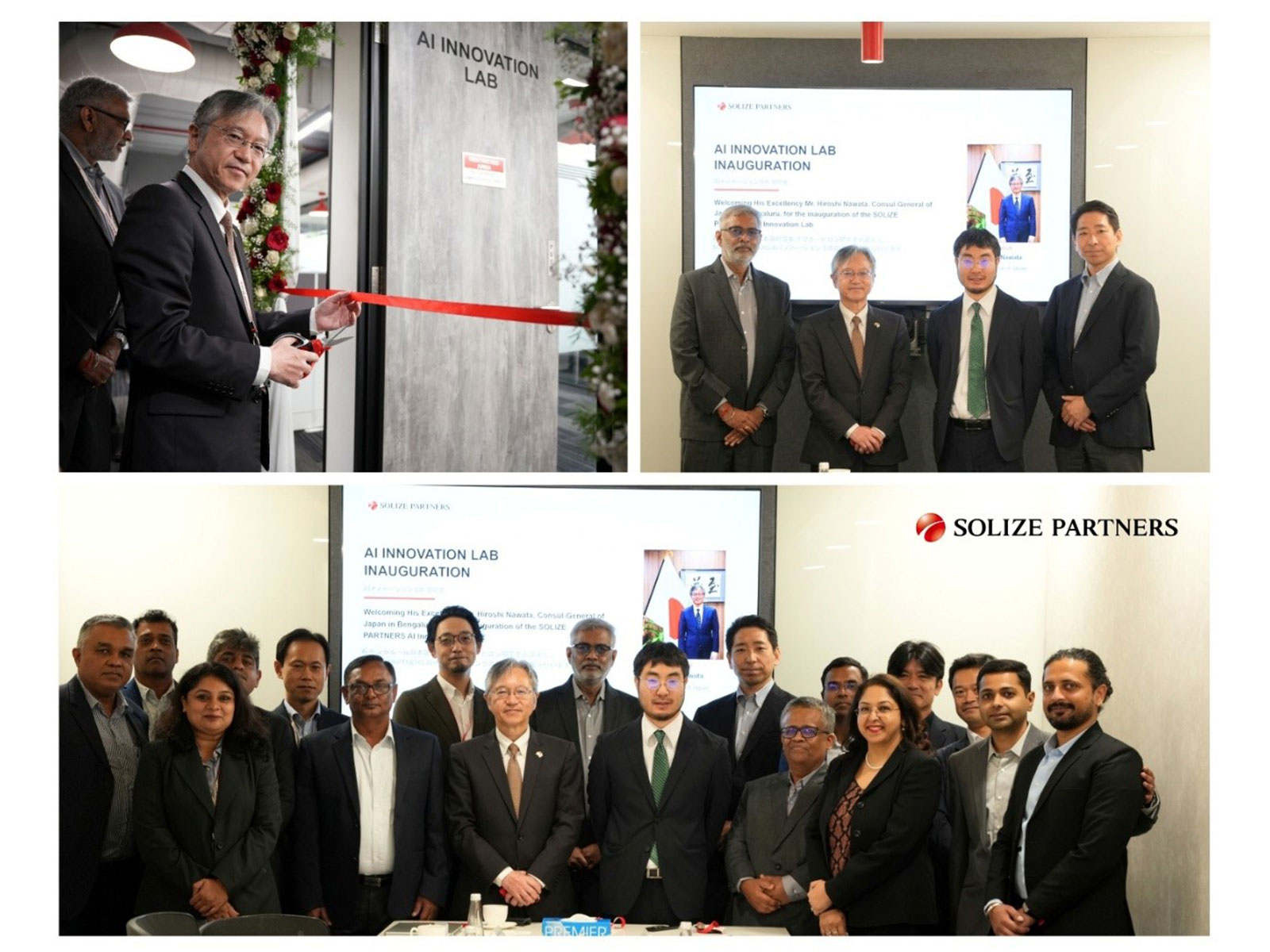 Japan's Consul-General Mr. Hiroshi Nawata inaugurates SOLIZE PARTNERS India's AI Innovation Lab in Bengaluru, alongside SOLIZE PARTNERS global leadership
