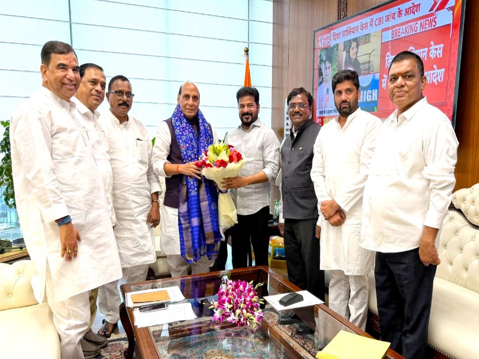 Telangana CM invites Rajnath Singh to inaugurate Raksha Expo 2026 (Photo:Telangana CMO) 