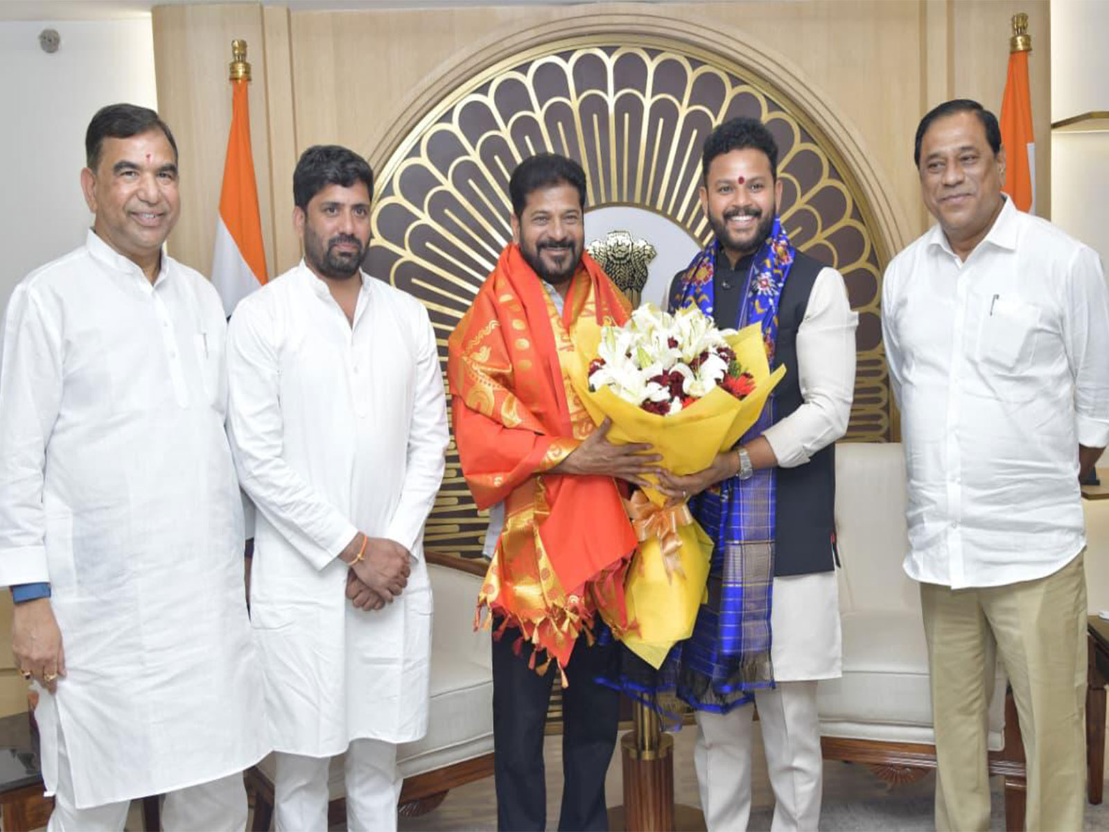 Telangana CM meet Union Civil Aviation Minister Ram Mohan Naidu (Photo/CMO)