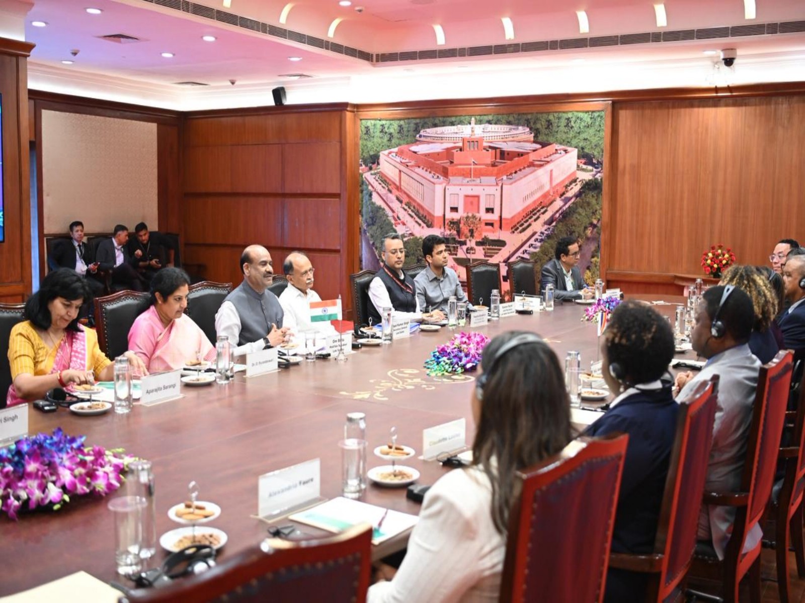 Lok Sabha Speaker Om Birla holds bilateral parliamentary dialogue with the Speaker of the National Assembly of Seychelles, Azarel Yolanda Ernesta (Photo/Lok Sabha Secretariat)