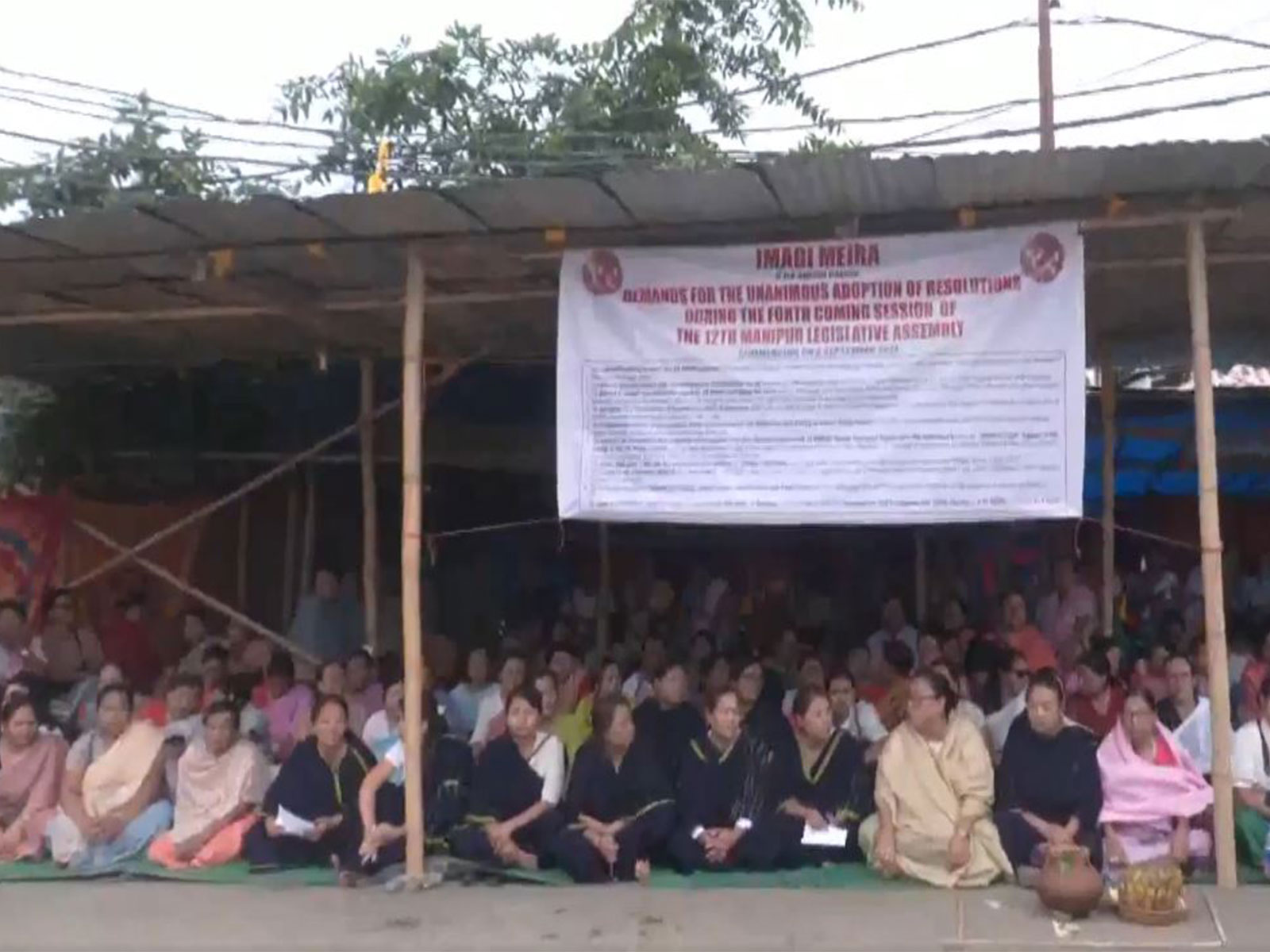 IMAGI MEIRA stages sit-in, demands Assembly resolutions on missing persons (Photo/ANI)
