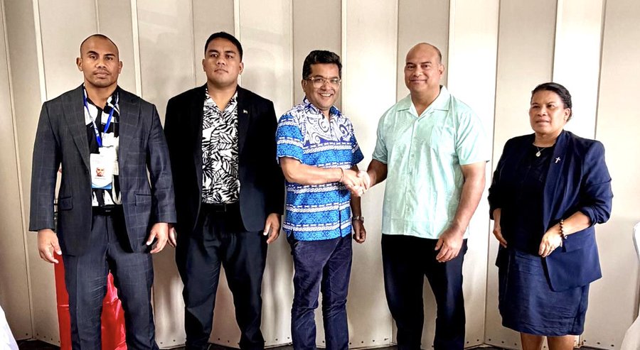 Minister of State for External Affairs Pabitra Margherita meets Republic of Nauru President David Adeang in Palau. (Photo: X/@PmargheritaBJP)
