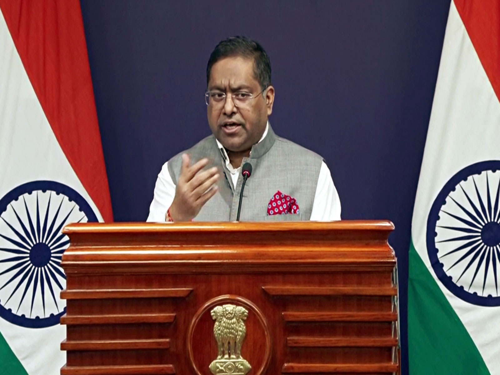 MEA Spokesperson Randhir Jaiswal (Photo/ANI)